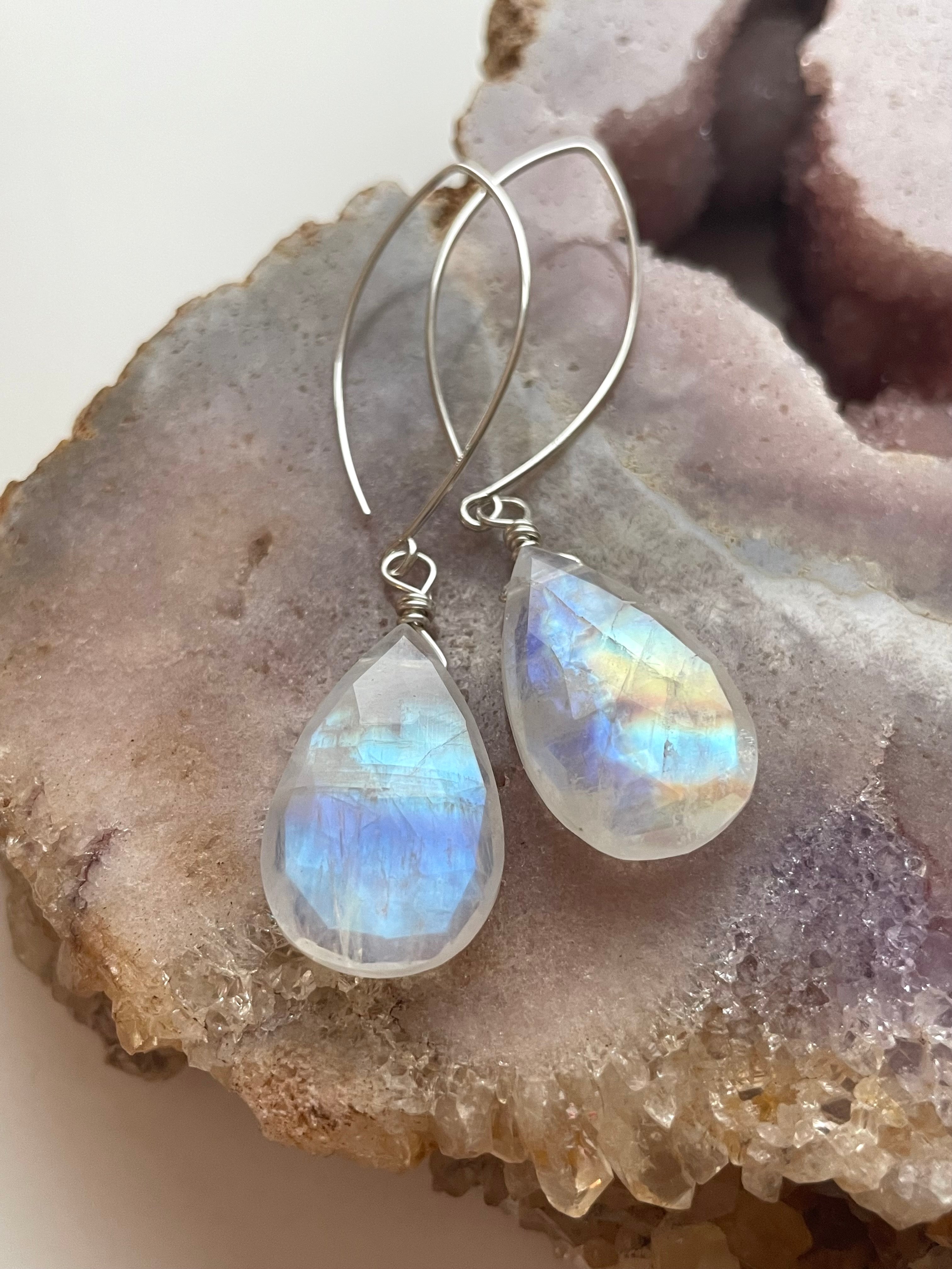 Moonstone Drop Earrings - 14K Gold June Birthstone Jewelry for Women | Perfect Gift for Birthday, Anniversary & Special Occasions