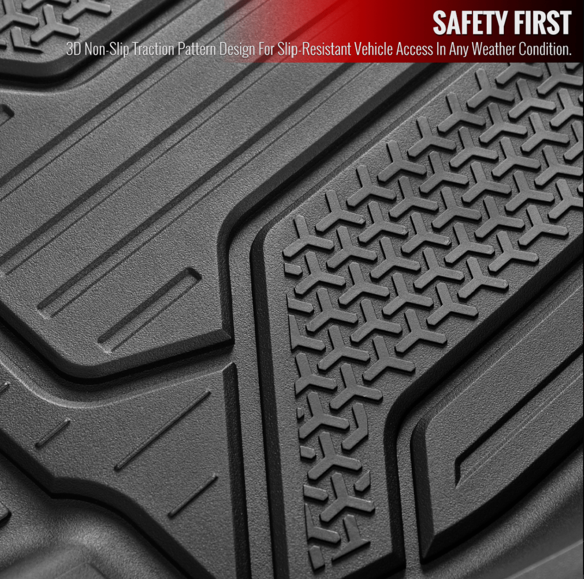 2016-2021 Honda Civic All-Weather Floor Mats - 5PC Set of TPE Injection Molded Front & Rear Floor Liners - Perfect for Daily Commuting, Road Trips & Weather Protection