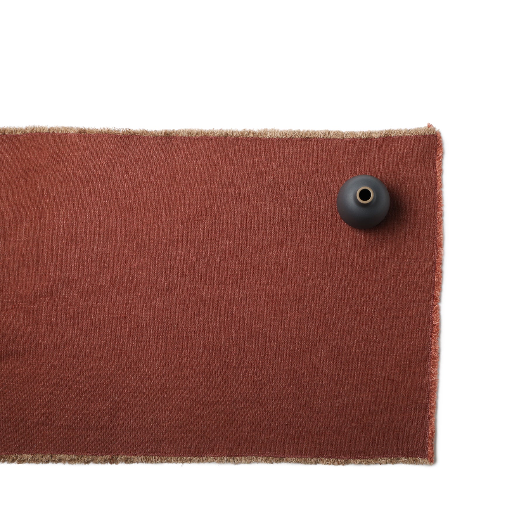 Premium Linen Hopsack Table Runner in Mattone Red - Elegant Dining Room Decor for Weddings, Holidays & Formal Dinner Parties