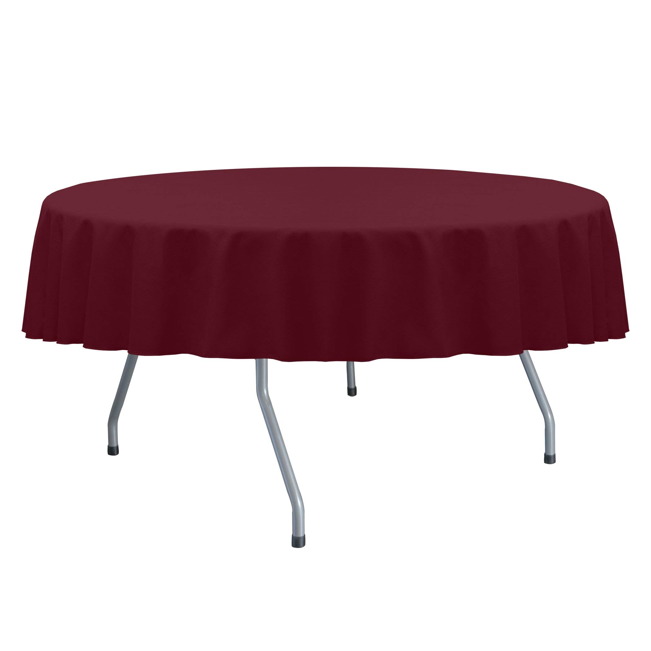 Premium 10-Pack 60-Inch Round Cotton-Feel Tablecloths for Fine Dining - Soft, Wrinkle-Resistant Fabric in Brick Rust Red - Perfect for Restaurants, Weddings & Holiday Gatherings