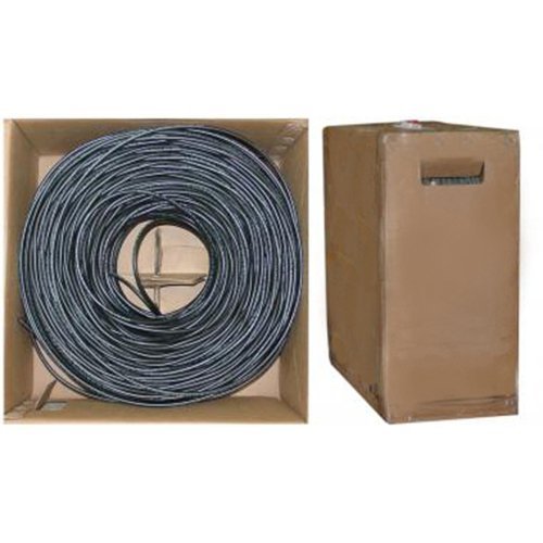 Bulk RG6U Coaxial Cable - 18 AWG Pure Copper Solid Core, 3GHz, 1000ft, Black (Ideal for CCTV, Satellite TV & Internet Installations)