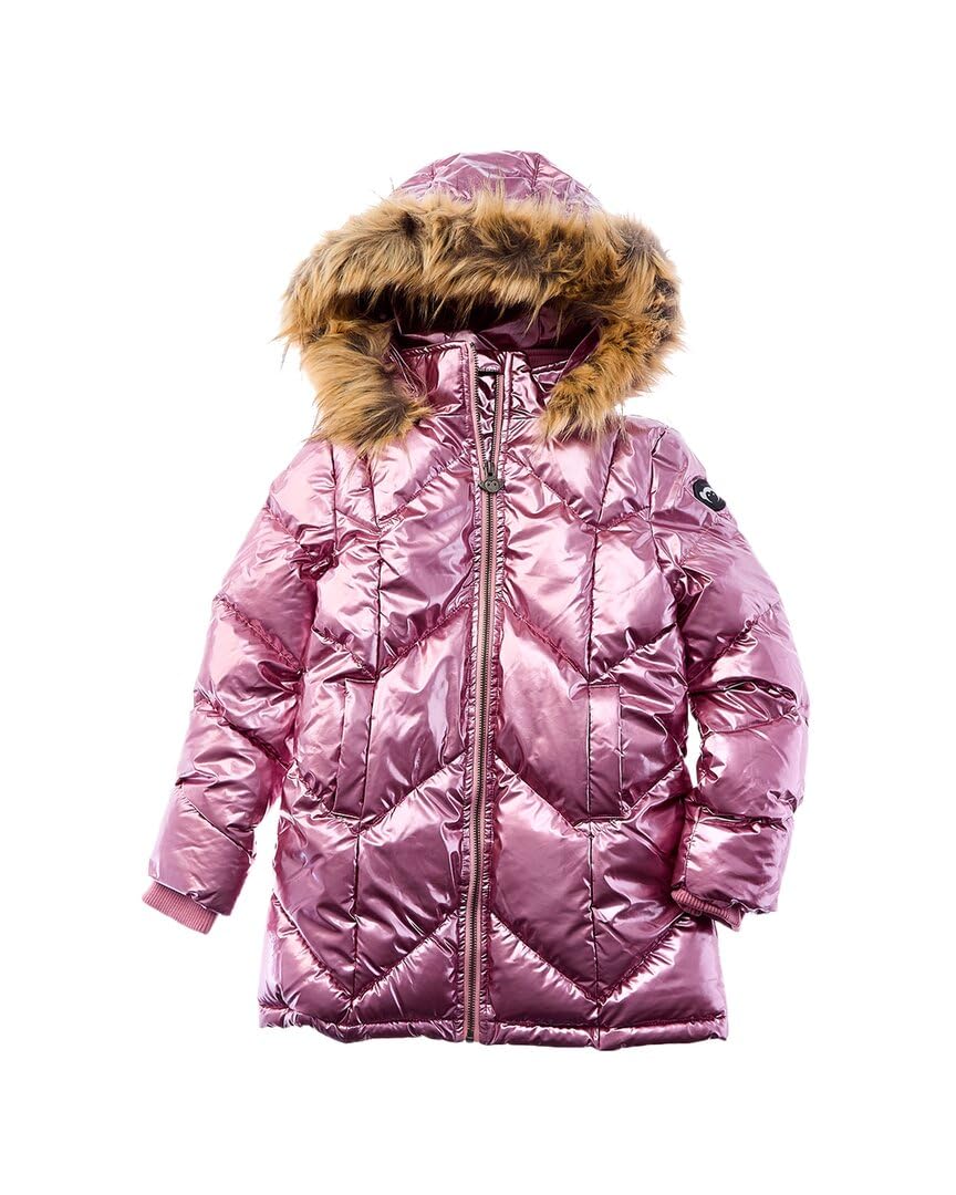 Appaman Girls' Nova Insulated Puffy Winter Coat - Metallic Pink Long Jacket for Toddler & Kids | Warm Outerwear for Cold Weather Playdates, School & Outdoor Adventures