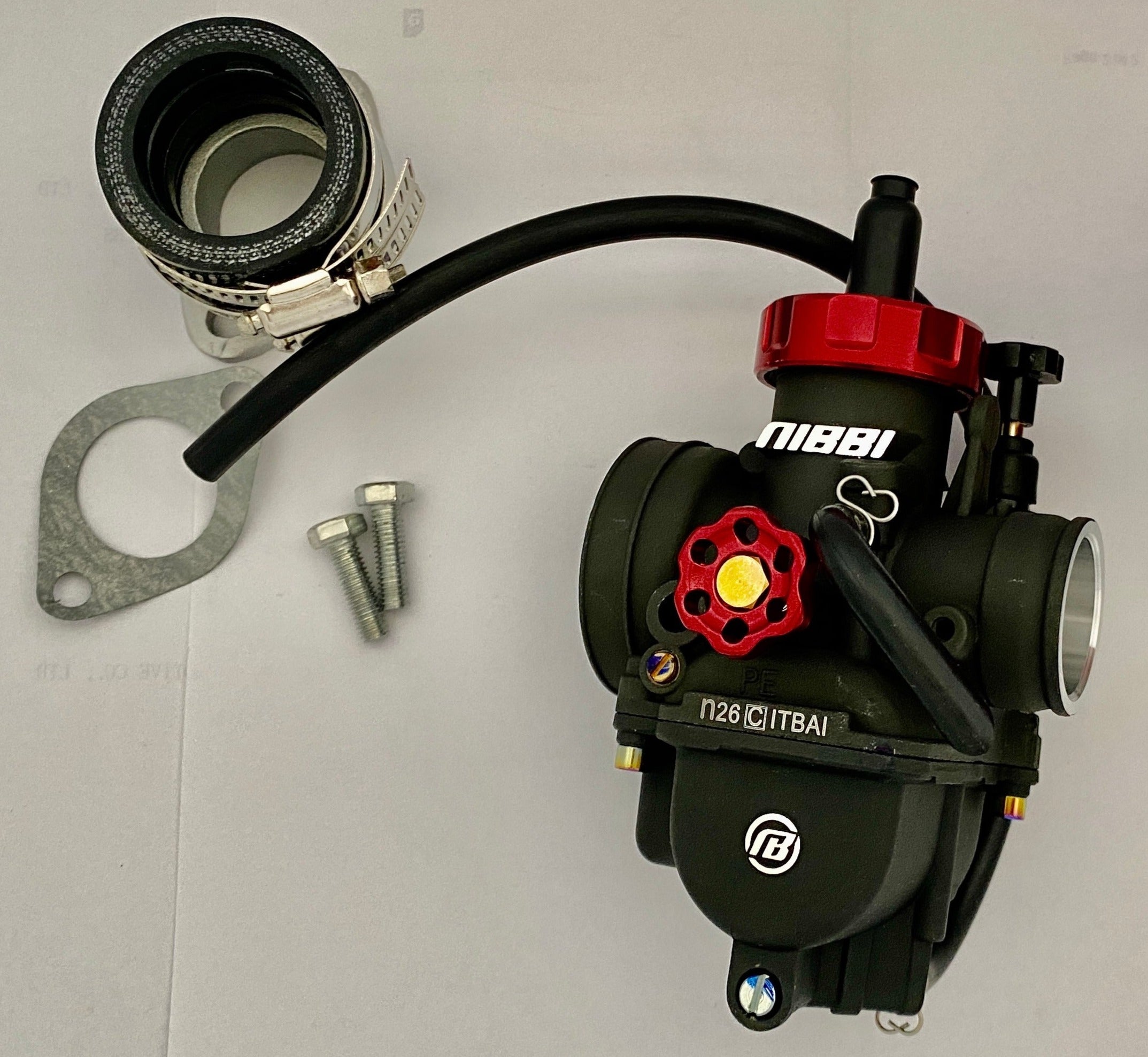 NIBBI Racing Carburetor & Intake Kit for 125cc Motorcycles - High Performance Air Fuel Mixture System - Perfect for Dirt Bikes, Pit Bikes & Mini Motorcycles - Upgrade for Better Acceleration & Power