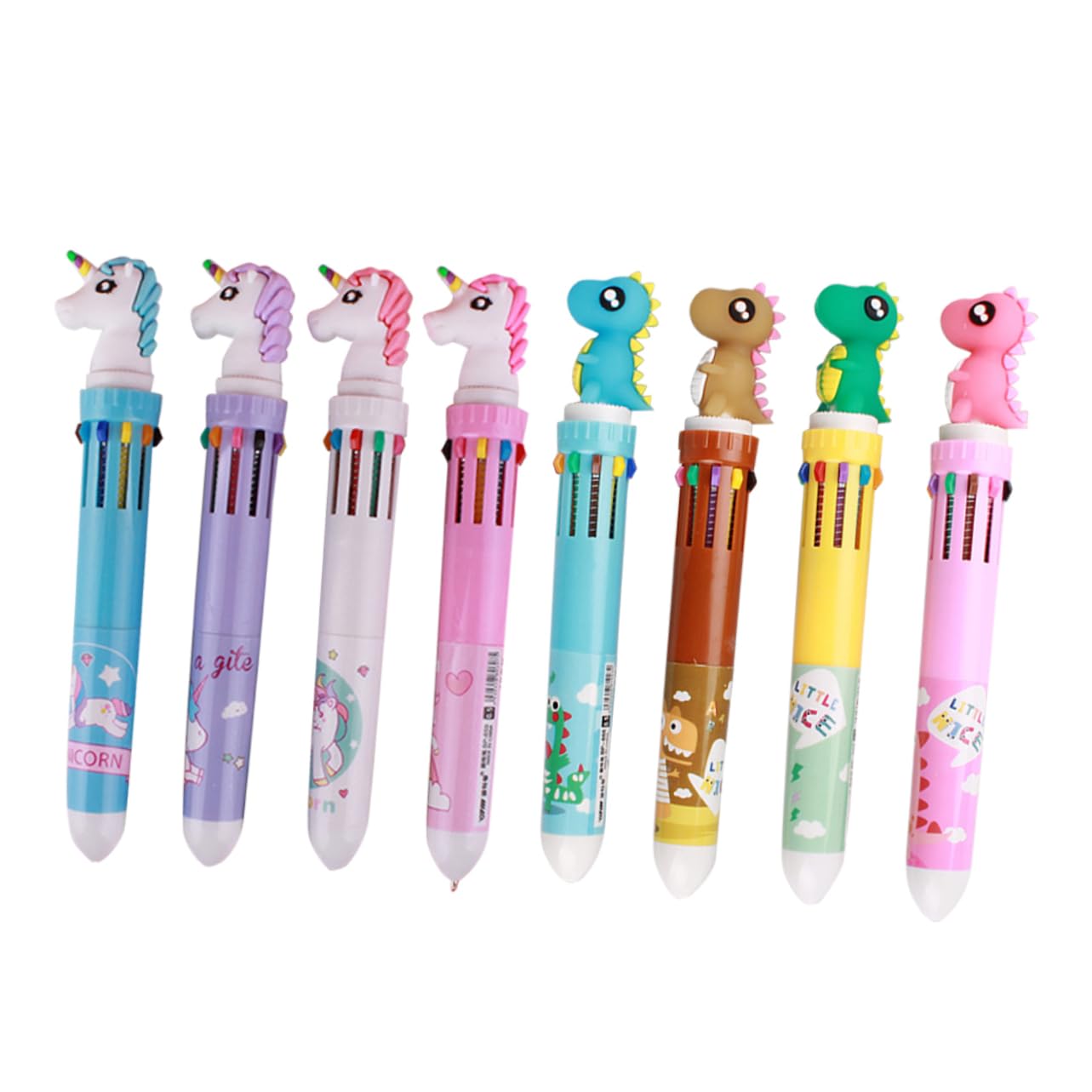 DIYEAH 8pcs 10 Student Ballpoint Pens for School, Office & Homework Writing - Smooth Korean Style Ink Pens for Exams, Note Taking & Gift Supplies