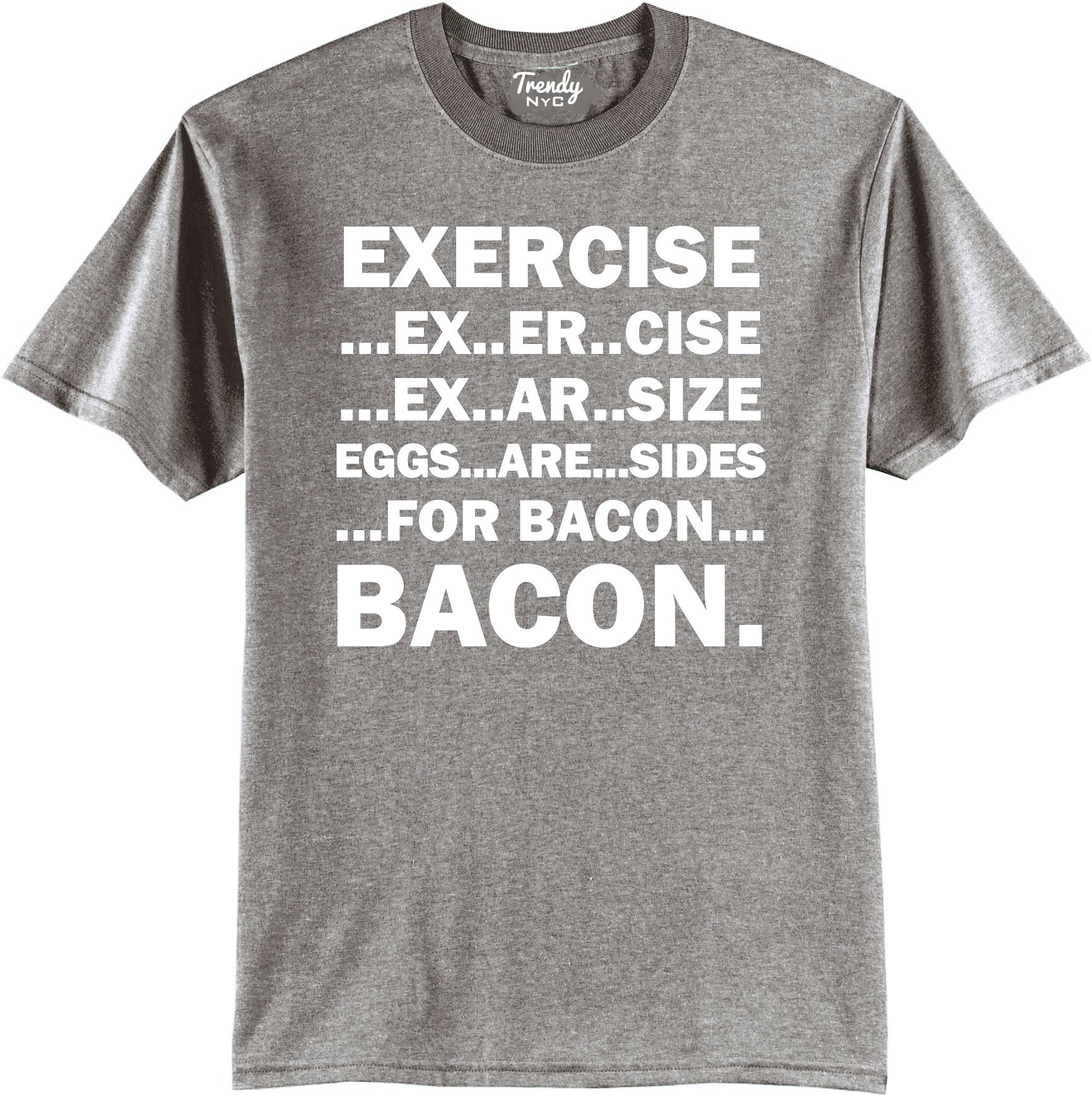 Funny Exercise Eggs and Bacon Sides T-Shirt - Gym Workout & Breakfast Lover Humor Tee for Fitness Enthusiasts