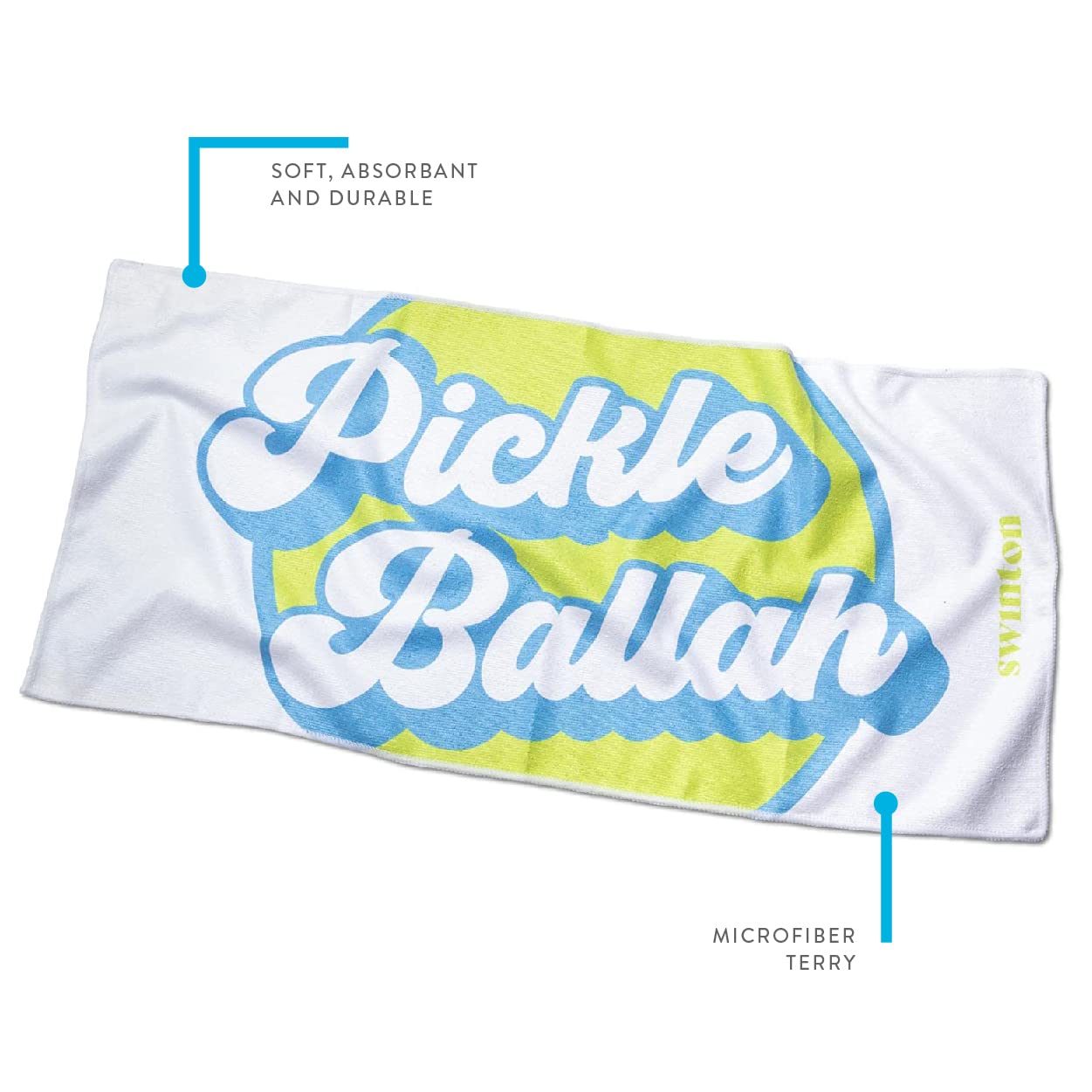 Swinton Premium White Pickleball Sports Towel - Absorbent & Quick-Drying - Perfect Gift for Pickleball Players & Fans - Ideal for Tournaments, Practice & Gym Use