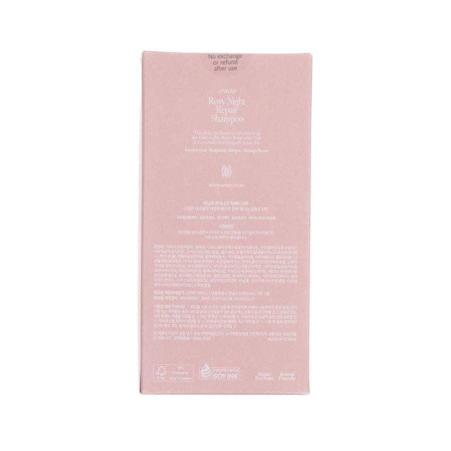 ANILLO Rosy Night Repair Shampoo for Damaged Hair - 450mL | Sulfate-Free & Keratin Enriched | Perfect for Nighttime Hair Care Routine & Color-Treated Hair