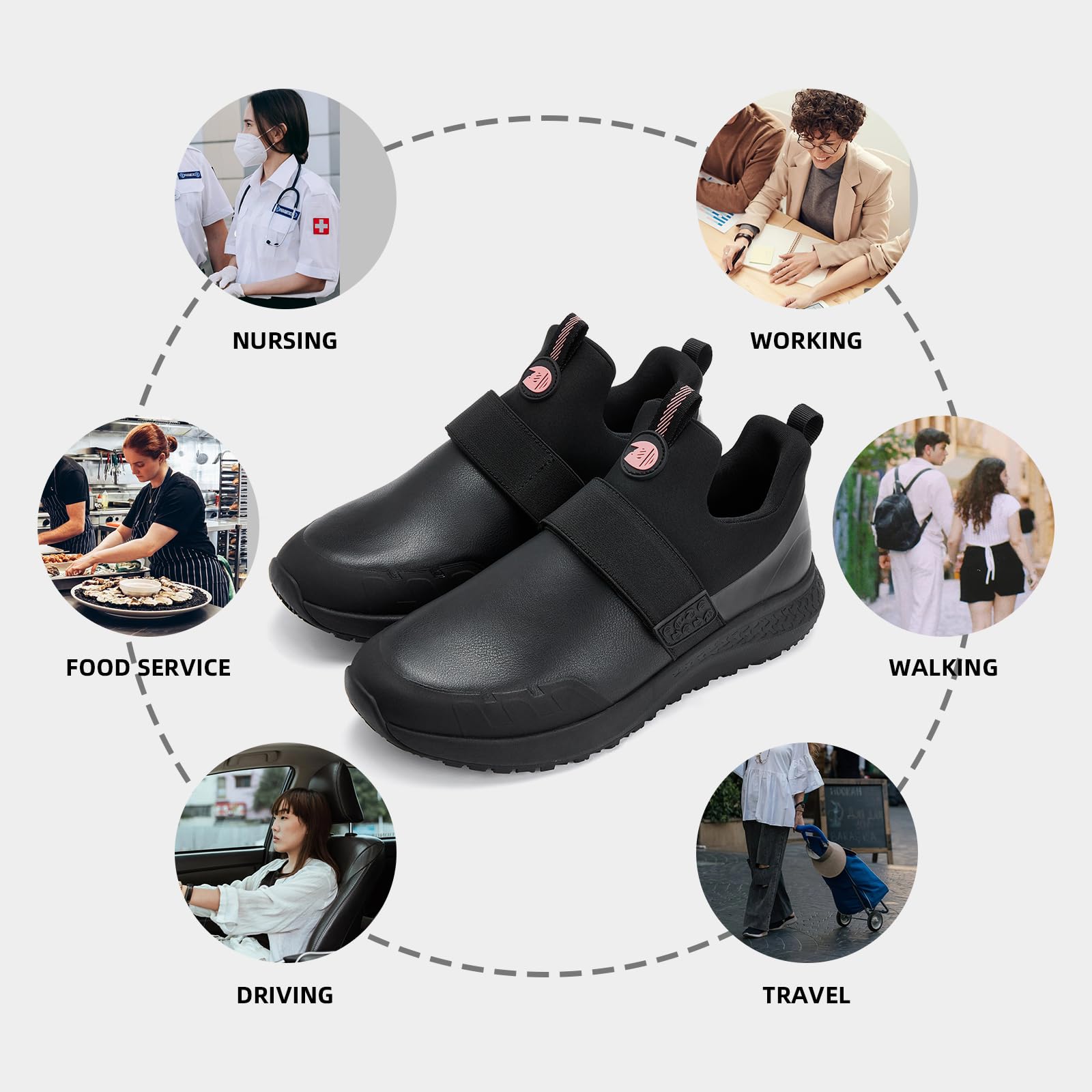 Slip-Resistant Women's Work Shoes - Waterproof Non-Slip Kitchen Shoes for Chefs & Restaurant Staff - Lightweight Comfortable Walking Sneakers for Food Service Industry - Perfect for Long Shifts in Restaurants, Cafes & Commercial Kitchens