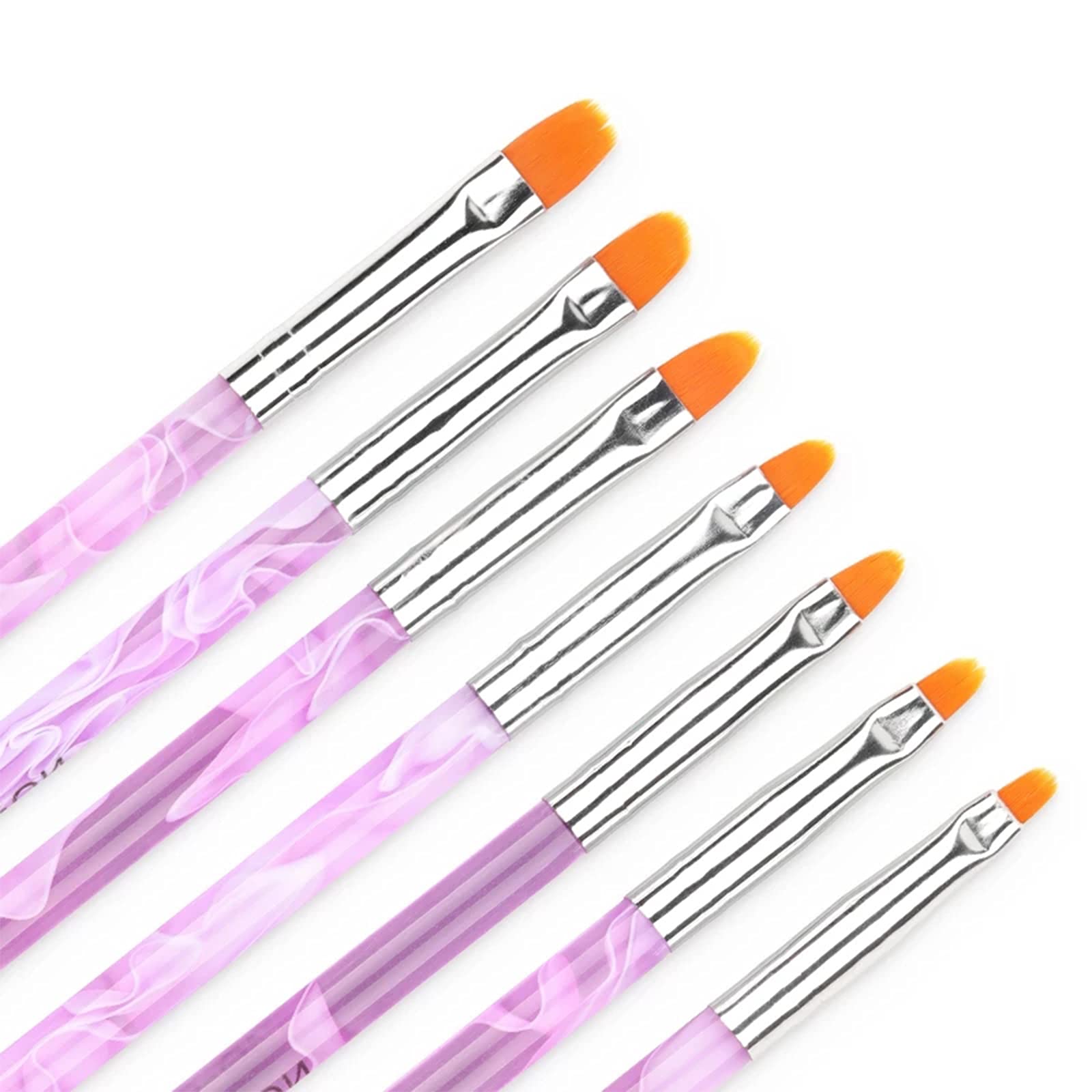 7Pcs Nail Art Brushes Set for UV Gel Nail Design - Includes Nail Art Brushes, Dotting Tools & Nail Stamping Templates for Professional Nail Extension & Decoration (Perfect for Salon, Home Manicure & DIY Nail Art)