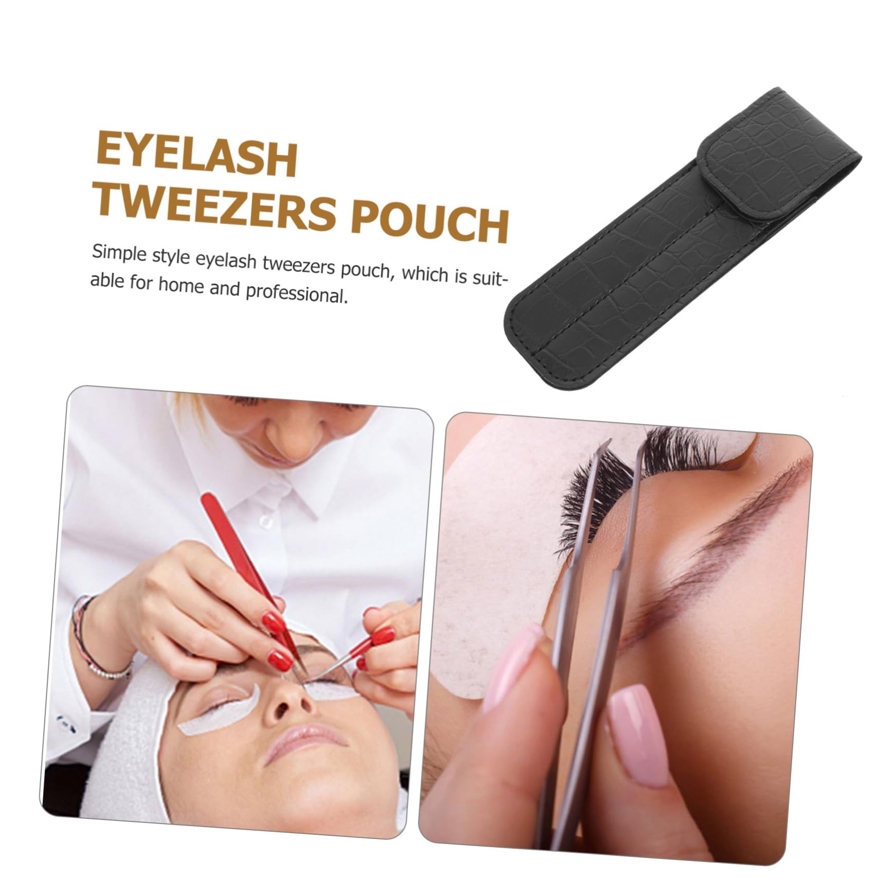 Premium Empty Tweezers Storage Pouch - Magnetic Closure Eyelash Extension Tweezer Holder Case (Crocodile Pattern) - Perfect for Lash Artists, Salon Professionals & Beauty Storage Organization