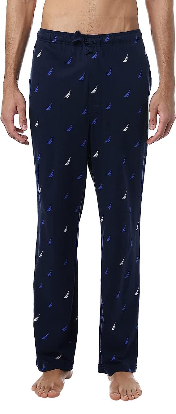 Nautica Men's Soft Knit Sleep Lounge Pants - Comfortable Cotton Blend Sleepwear for Relaxing at Home, Lounging & Travel