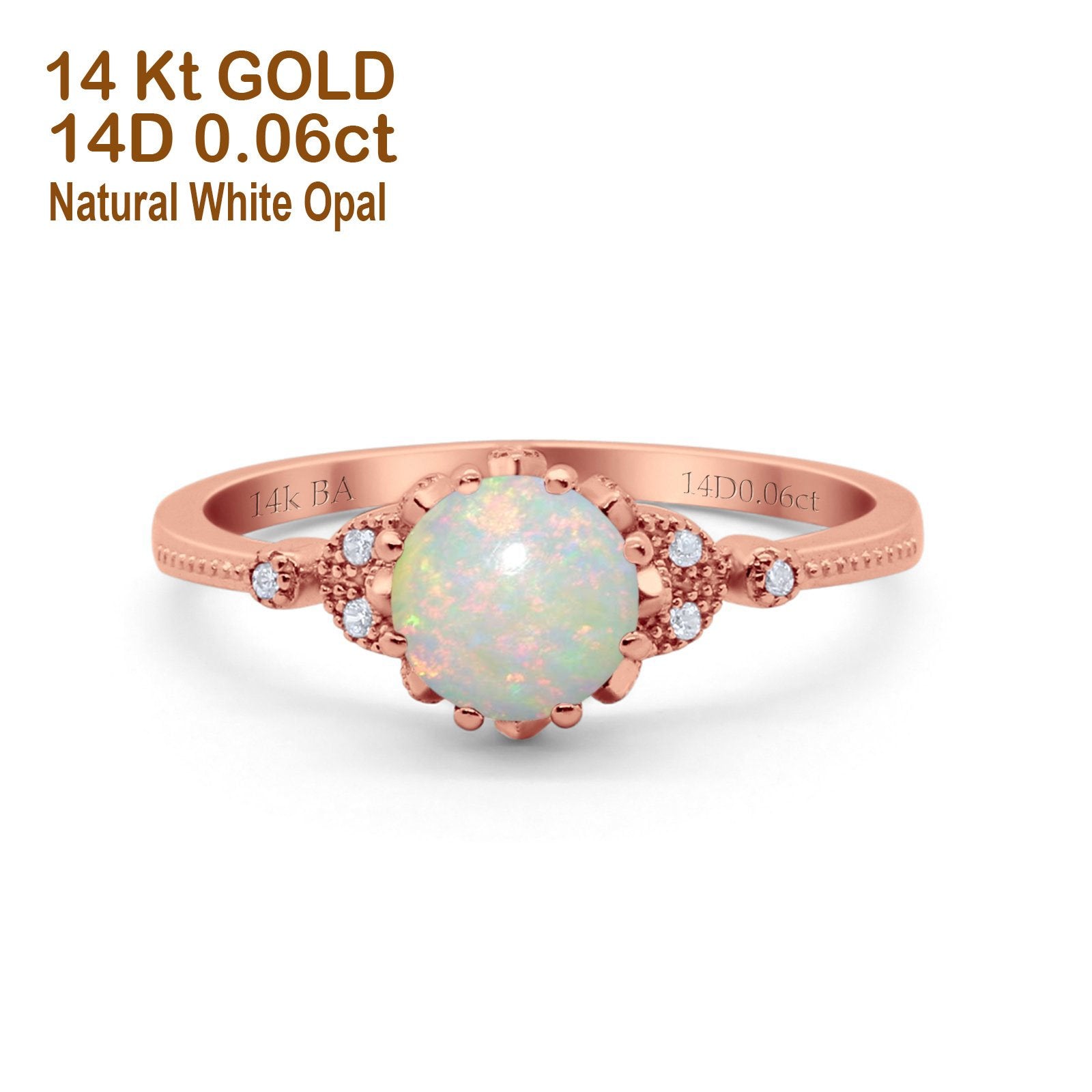 14K Gold 1.34ct Round Art Deco Diamond Engagement Ring for Women - G SI Clarity, 7mm Wedding Band, Vintage Inspired Bridal Jewelry (Perfect for Proposals, Anniversaries & Special Occasions)