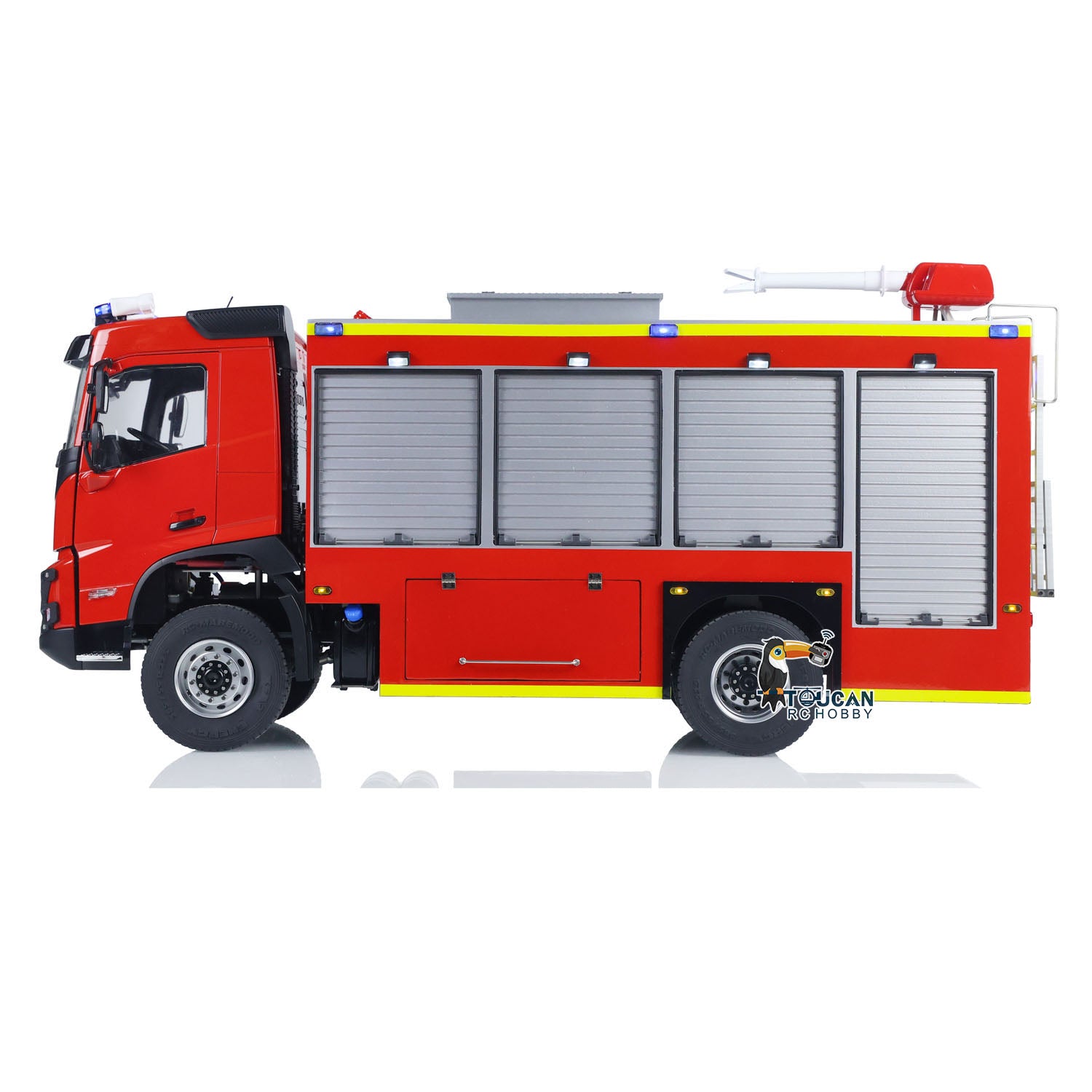 1/14 Scale RTR Electric RC Car 4X4 Off-Road with Metal Axles, 2-Speed Gearbox, Fire Fighting Vehicle, Flysky i6S Radio, LED Lights & Sound Effects - Perfect for Indoor/Outdoor Racing, Off-Road Adventures, and Firefighter Role Play