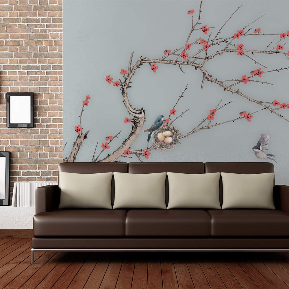 IDEA4WALL Chinese Style Removable Wallpaper - Peel and Stick Wall Mural for Bedroom (100x144 inches) - Perfect for Home Decor, Living Room & Nursery