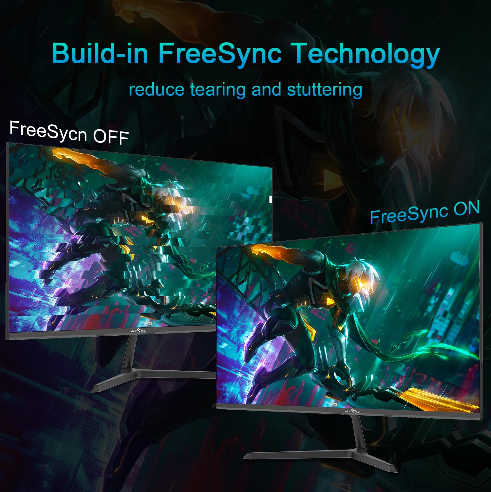 27 Inch Smart Tech Monitor 100Hz FHD IPS Display with Built-in Speakers, USB-C, HDMI, DP Ports - Perfect for Home Office, Gaming & Entertainment (Includes HDMI & USB-C Cables)