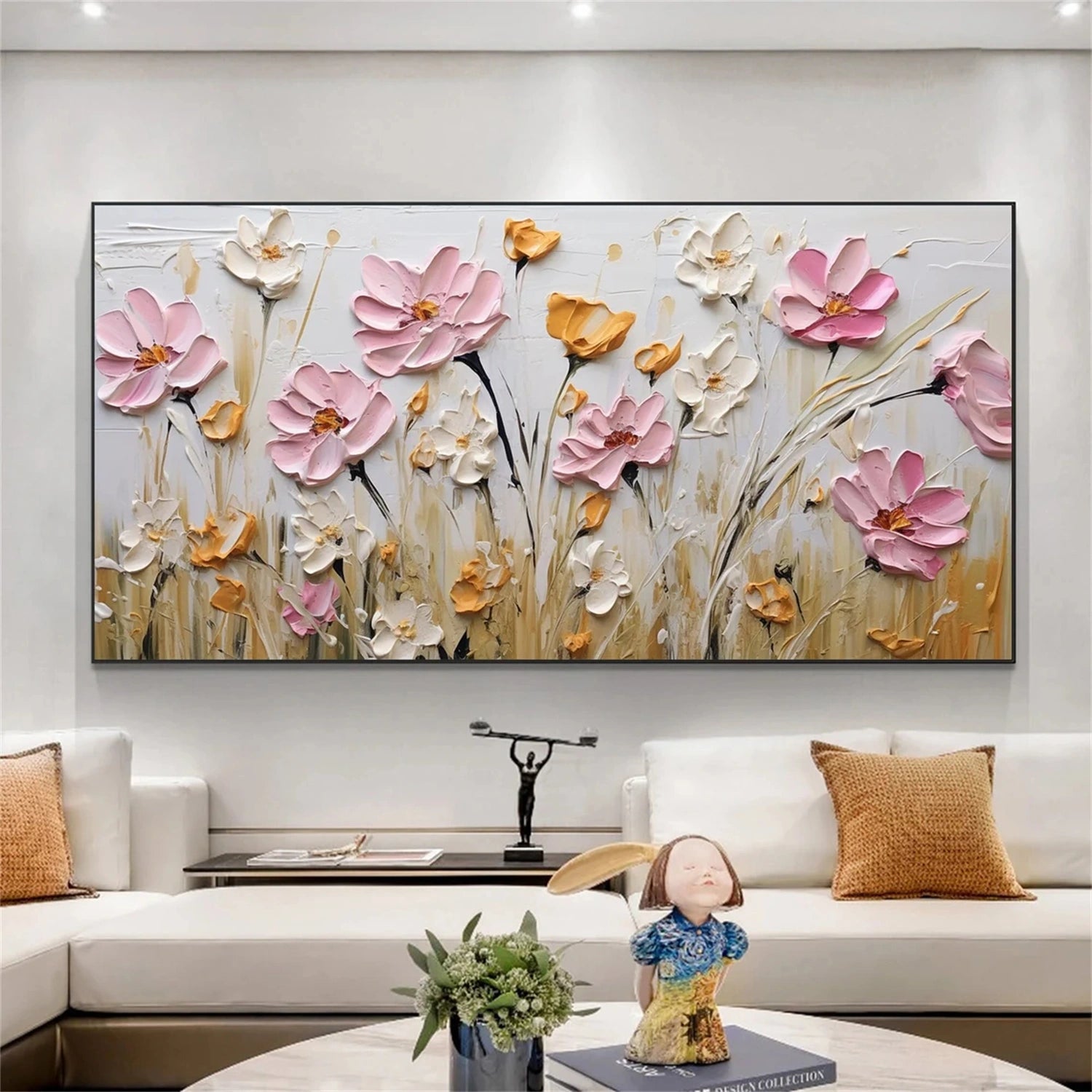Flower and Tree Painting #FT118 - Handmade Canvas Wall Art for Home Decor, Living Room, Bedroom & Office