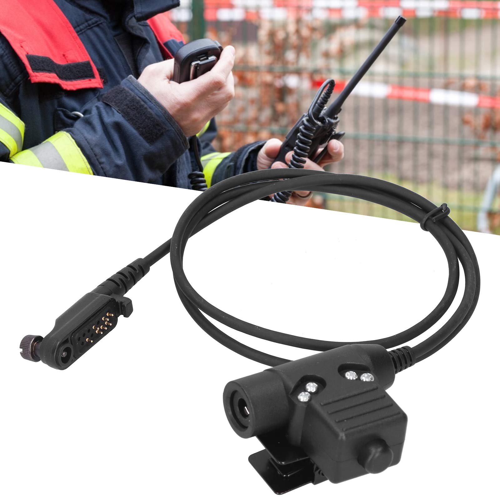 U94 PTT Tactical Adapter - Push to Talk Connector with 3.3ft Cable for Hytera PD680/660/600 X1P Walkie Talkie Headset - Perfect for Military, Security, and Outdoor Communication