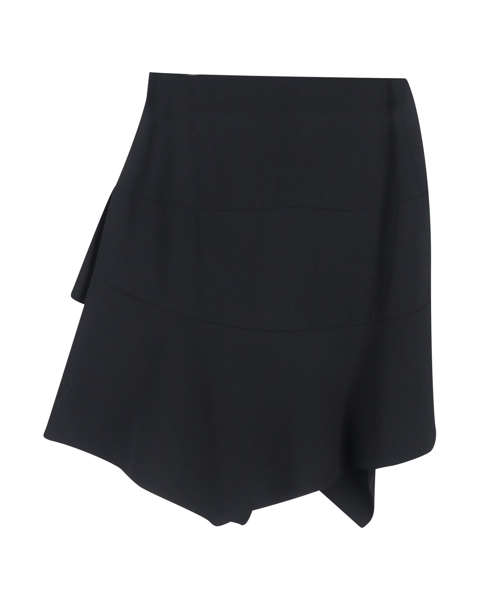 Asymmetrical Layered Crepe Skirt for Women - Elegant High Waist Flowy Midi Skirt with Side Slit | Perfect for Office Wear, Date Night & Special Occasions
