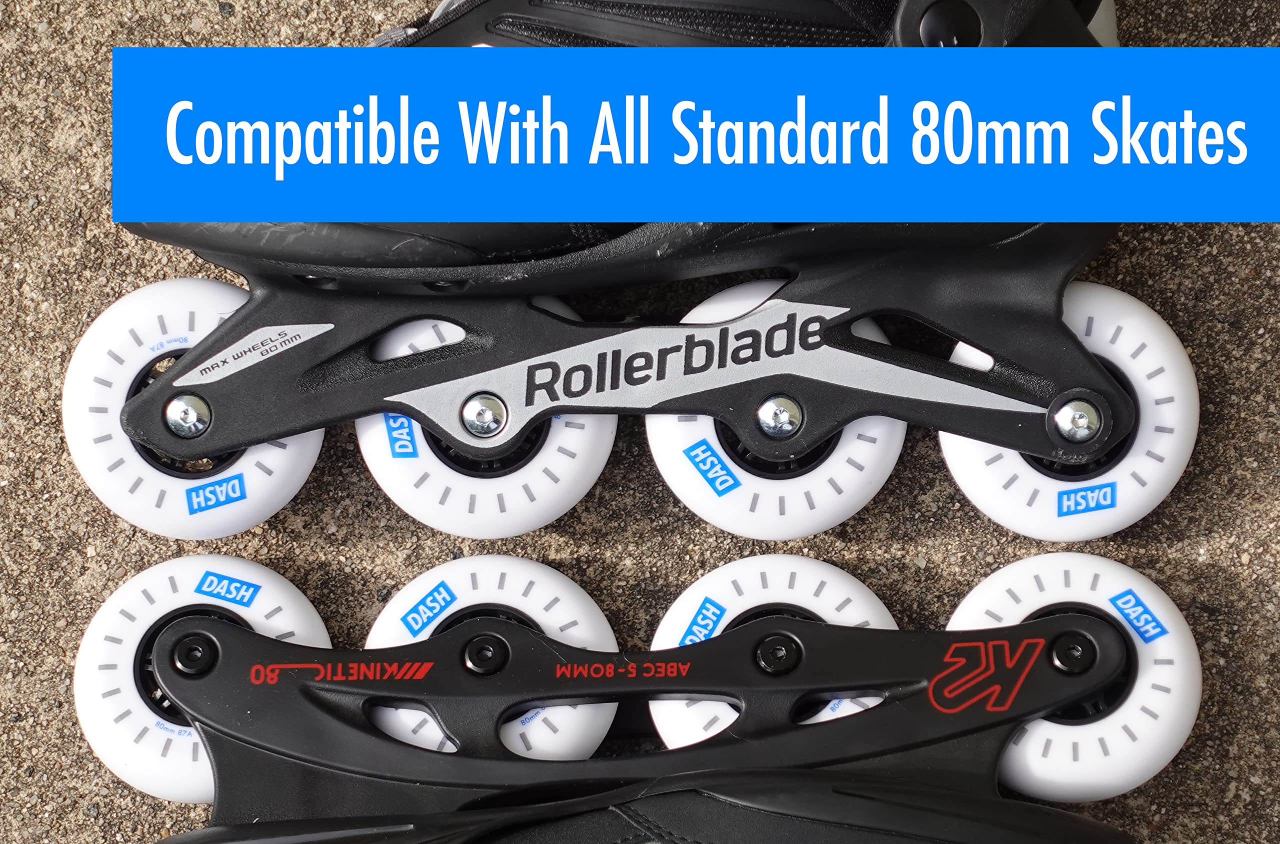 Replacement Wheels for Rollerblade, Impala, K2, Powerslide Inline Skates - High-Performance Skate Wheels for Outdoor & Indoor Skating, Fitness & Recreation