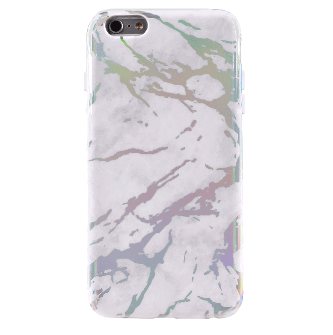 Holo White Marble iPhone Case - Premium Protective Cover for iPhone 13/14/15 - Slim & Stylish Design - Perfect for Work, Travel & Everyday Use