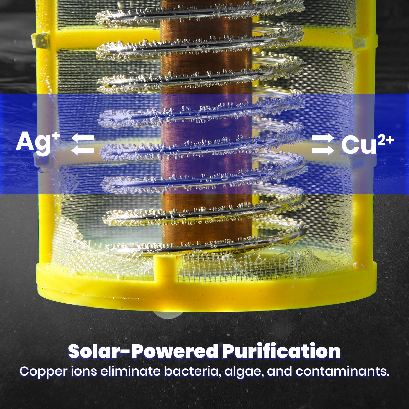 Airthereal S6 Solar Pool Ionizer - Floating Water Cleaner & Purifier for Crystal Clear Pool Water, Reduces Chlorine Use by 85%, Works in Fresh & Salt Water Pools & Spas - Perfect for Backyard, Inground & Above Ground Swimming Pools