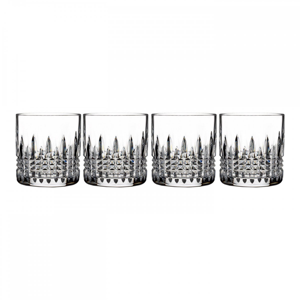Waterford Connoisseur Lismore Diamond Straight Tumbler Set of 4 - Premium Crystal Glassware for Whiskey, Cocktails & Elegant Entertaining