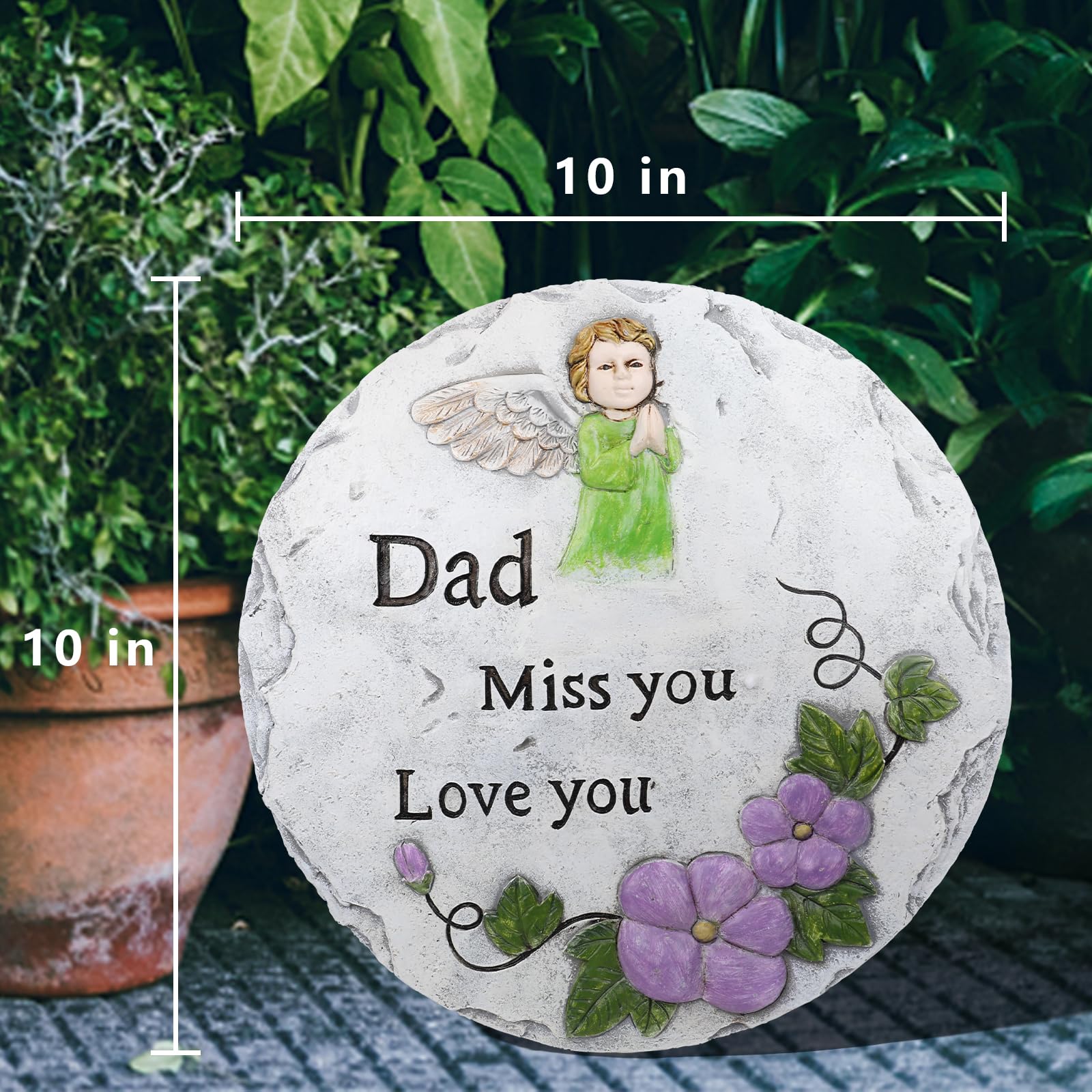 Memorial Stone for Dad - Sympathy Gift for Loss of Father - Garden & Cemetery Decor