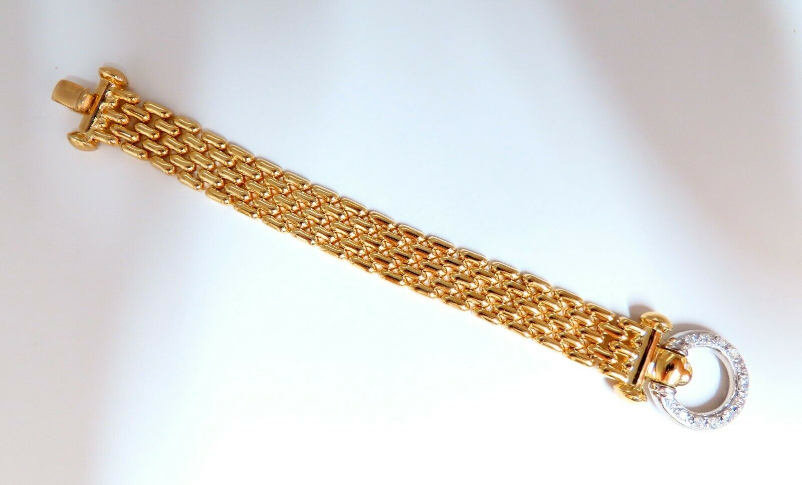 0.70ct Natural Round Diamond Circle Toggle Bracelet in 14K Gold - Elegant Panther Design Jewelry for Women, Perfect for Parties, Weddings & Special Occasions