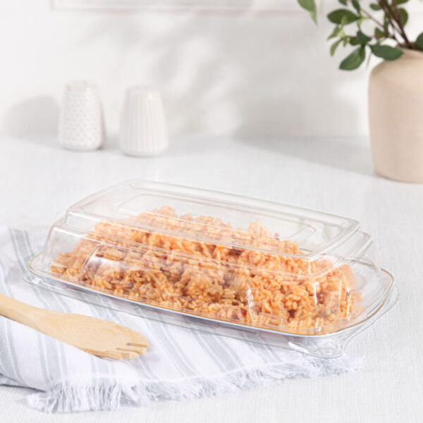Organic Rectangle Dome Tray Lid - 1 Count | Eco-Friendly Food Cover for Parties, Catering & Meal Prep
