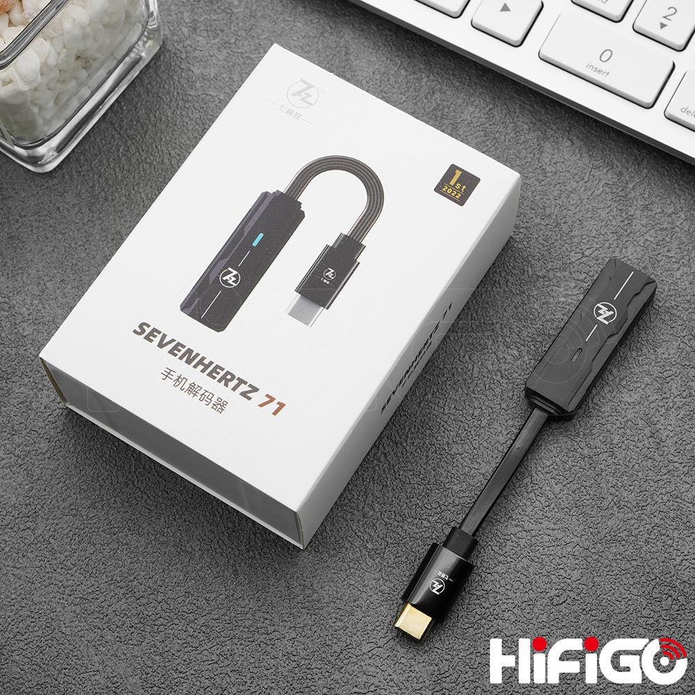 7HZ Sevenhertz 71 USB DAC AMP - HiFi USB C to 3.5mm Headphone Amplifier with Digital Audio Converter - Perfect for Smartphones, Laptops & Gaming Consoles