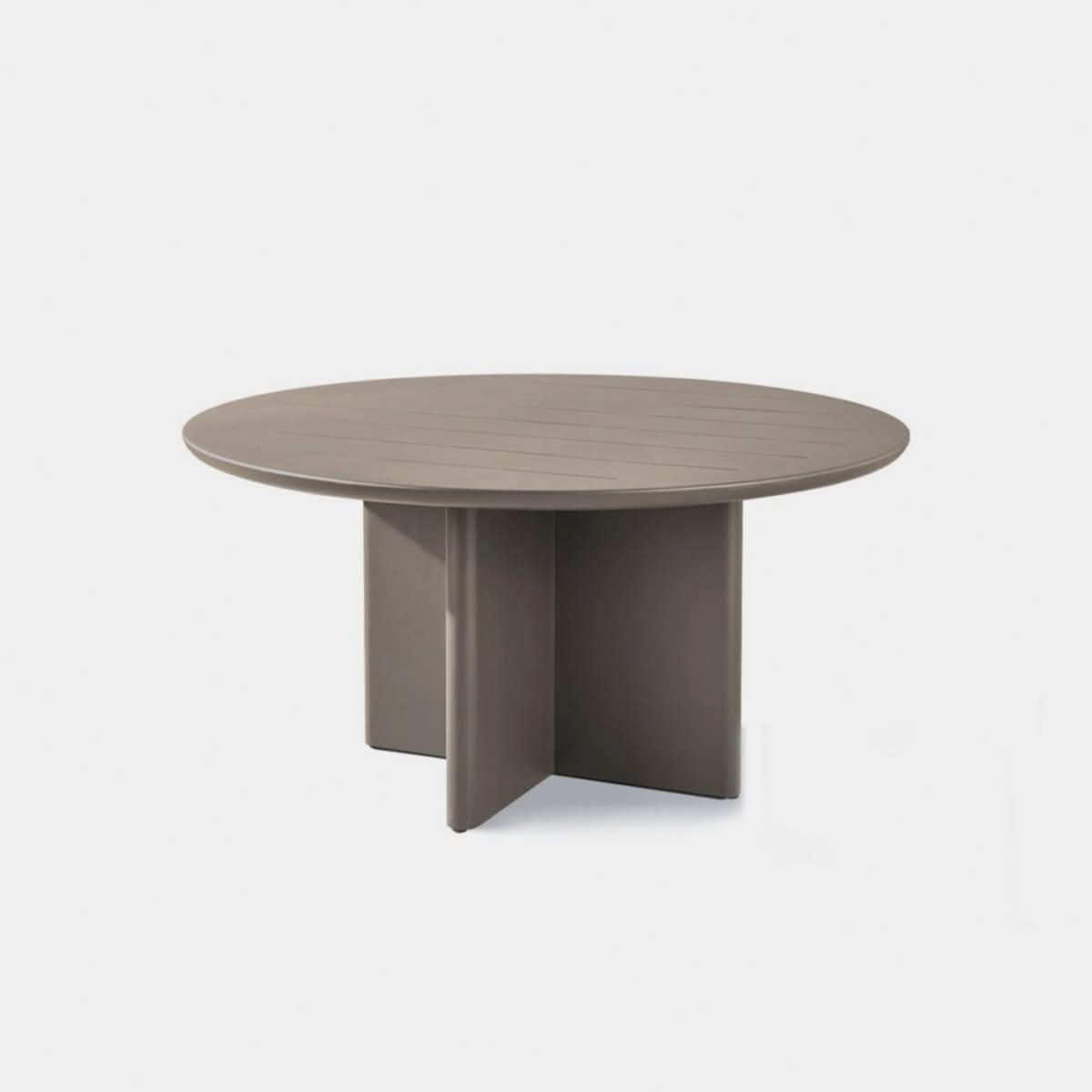 Victoria Aluminum Slatted Round Dining Table 60
