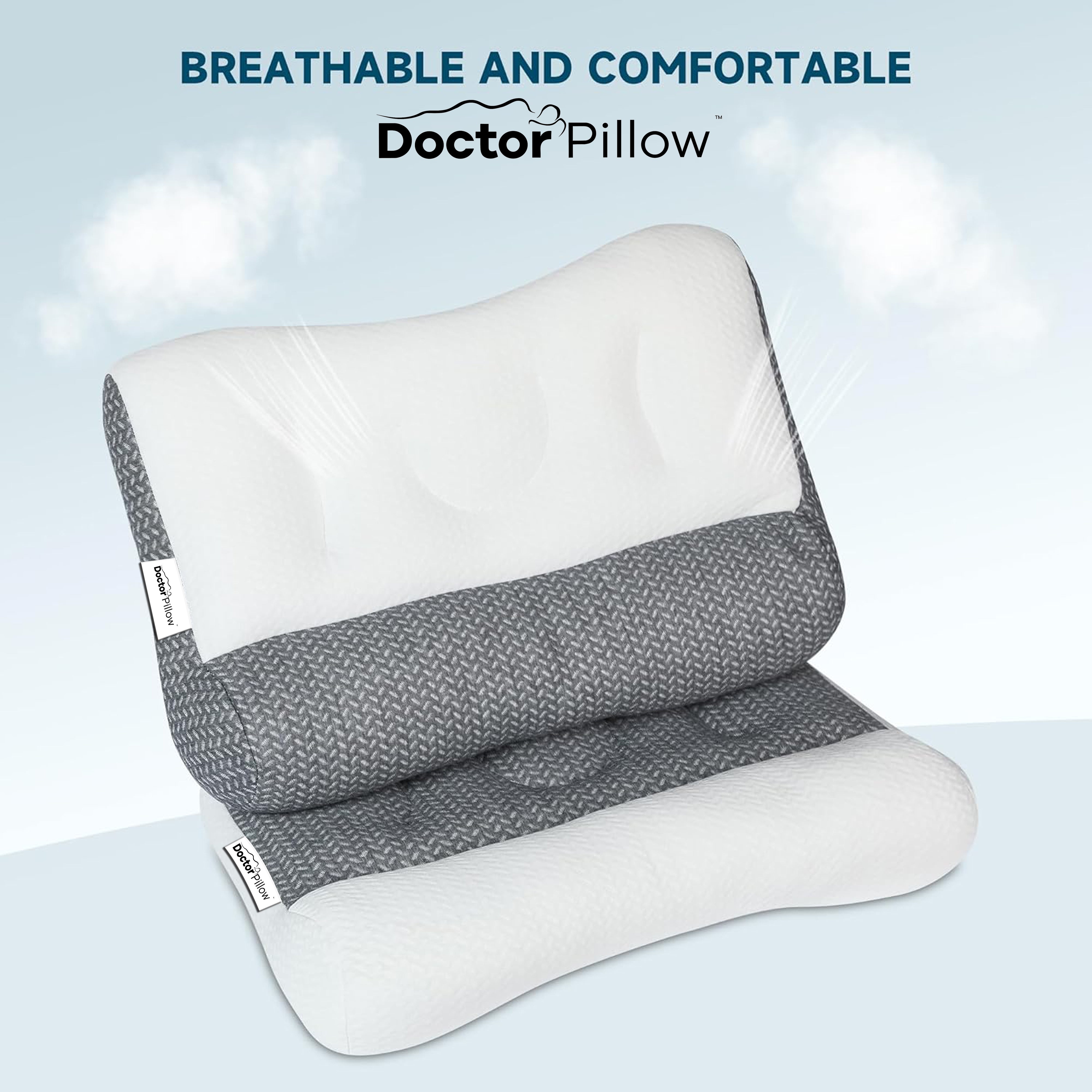 DR PILLOW PAIN AWAY Neck Traction Pillow - Ergonomic Invisible Spring Support for Neck Pain Relief | Perfect for Sleeping, Travel & Office Use