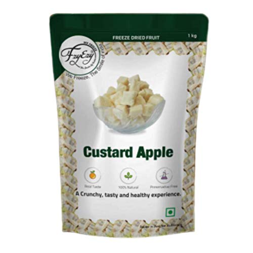 Freeze Dried Custard Apple Fruit Slices - 26.46oz (1kg) | All-Natural Vegan Snacks for Kids & Adults | Healthy Camping, Hiking & Survival Food | Perfect for Travel, School Lunches & Emergency Preparedness