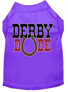 Derby Dude Screen Print Dog Shirt - Colorful Pet Apparel for Small & Medium Dogs - Perfect for Derby Parties & Pet Costume Events