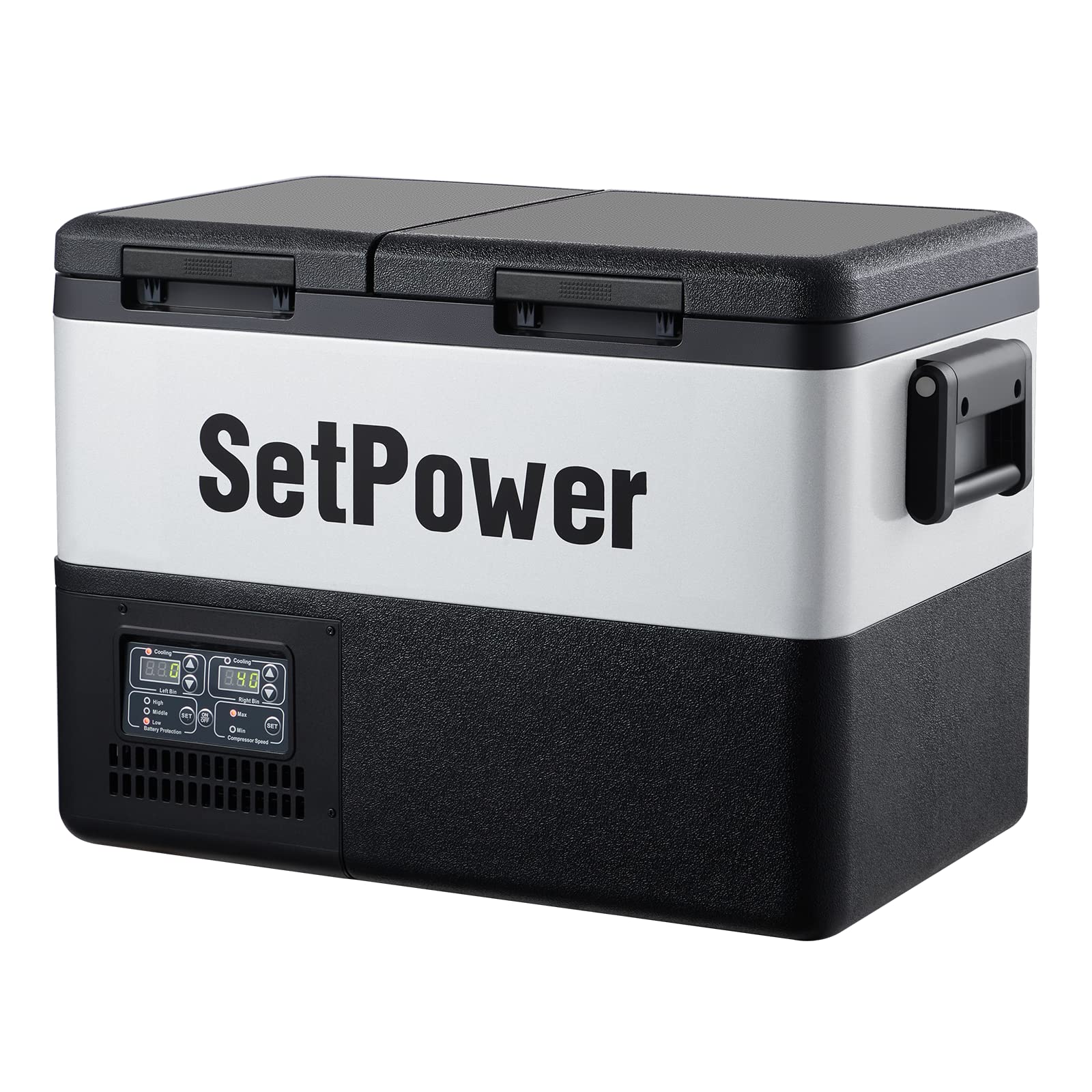 Setpower PT35 35L (37 Quart) Dual Zone Portable Car Refrigerator Freezer - 12V Electric Cooler for Camping, RV, Truck, Travel & Home Use - Temperature Range 0℉ to 50℉ - Perfect for Road Trips, Picnics & Outdoor Adventures
