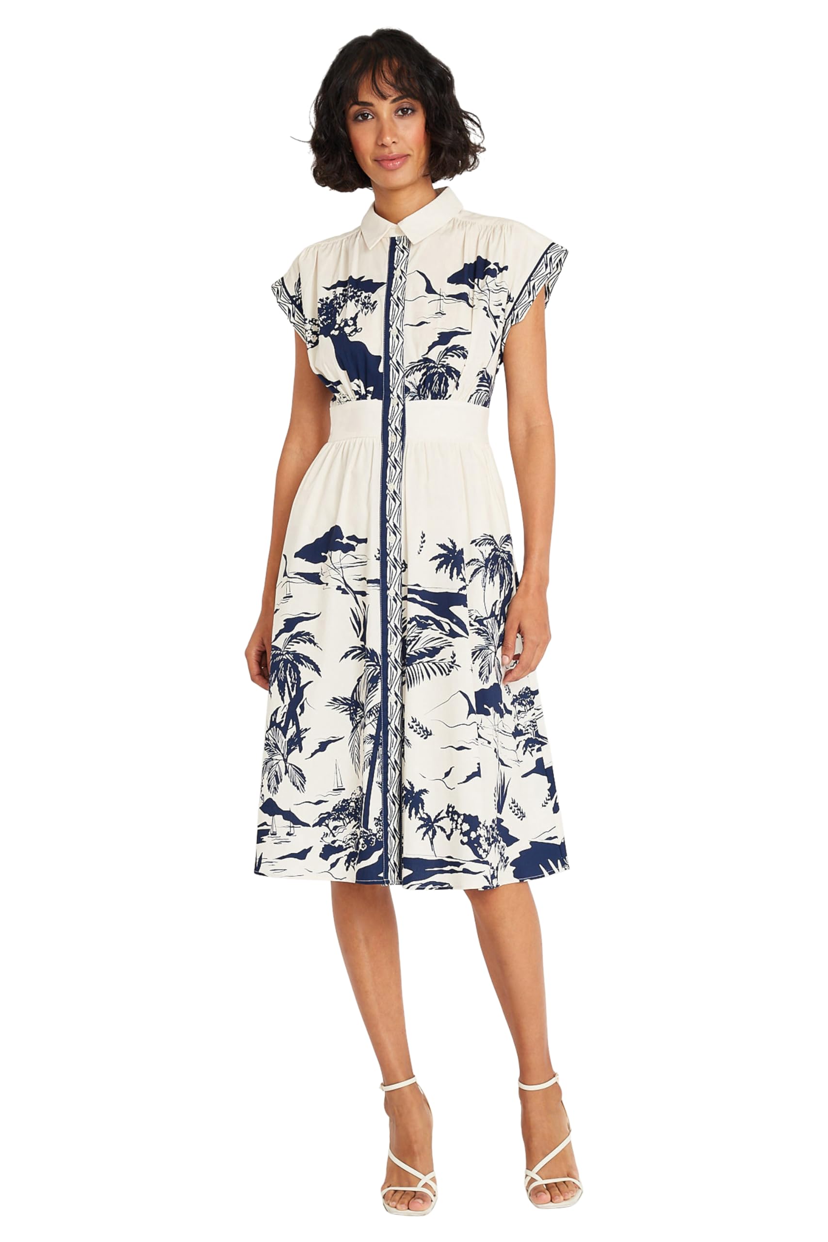 Maggy London Women's Collared Button Down Dress for Work, Party & Special Occasions - Elegant & Versatile Office & Evening Wear