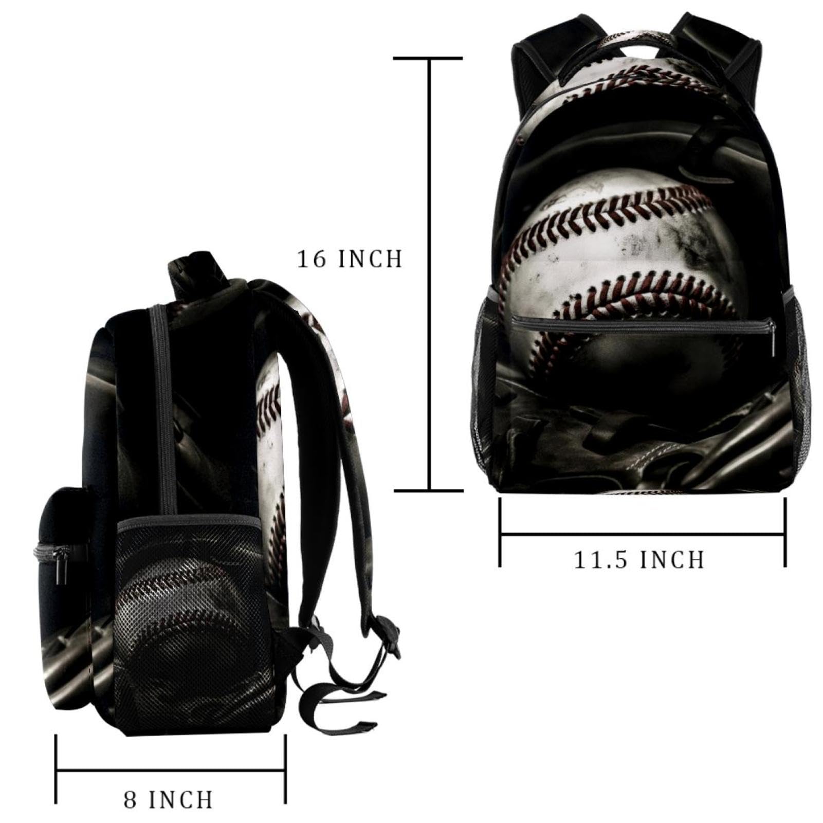 FVQL Kids Backpack for Boys & Girls - Durable School Bookbag with Sporty Baseball Design - Perfect for School, Sports & Travel
