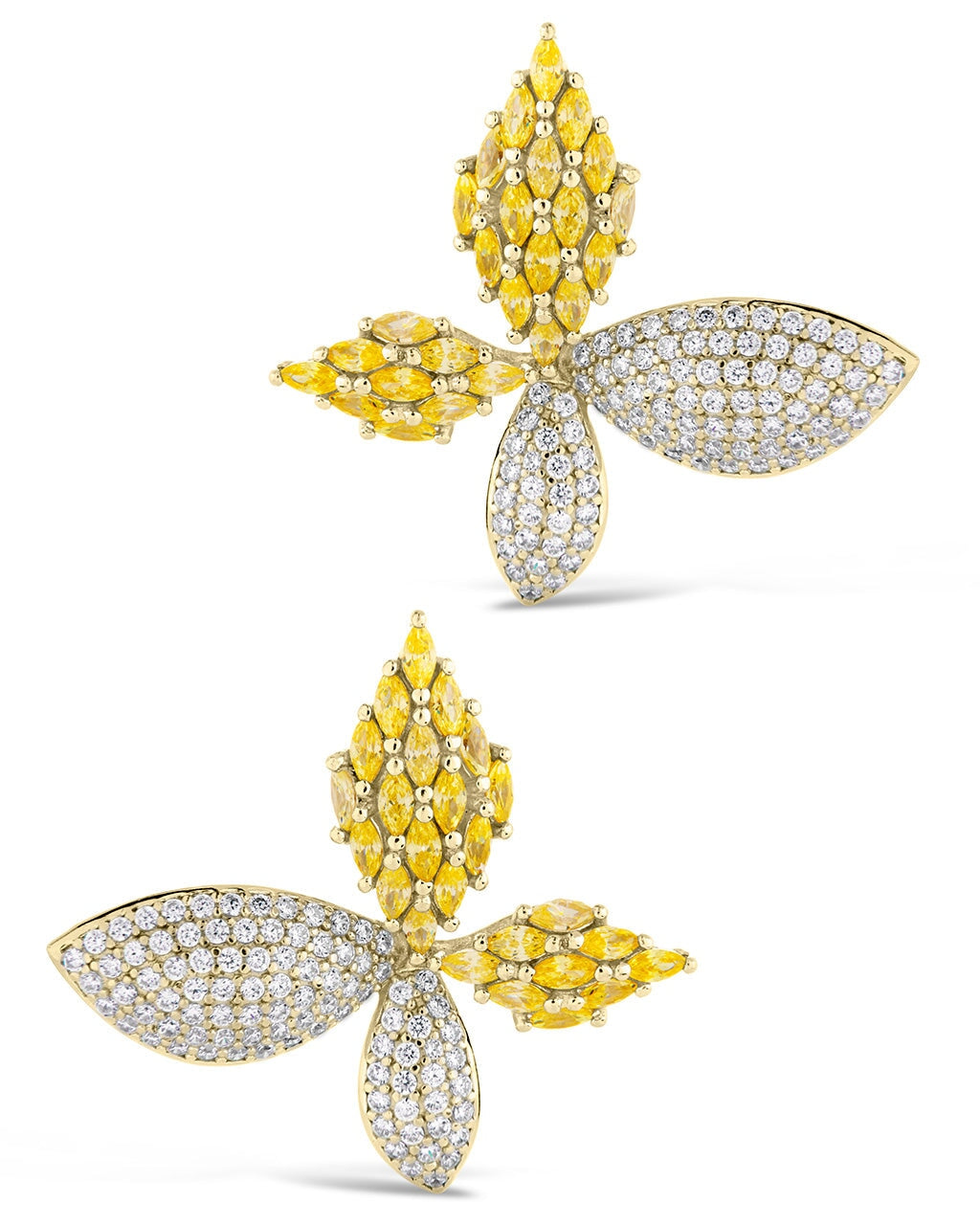 Heidi CZ Flower Stud Earrings for Women - Elegant Cubic Zirconia Floral Earrings for Daily Wear, Parties & Gifts