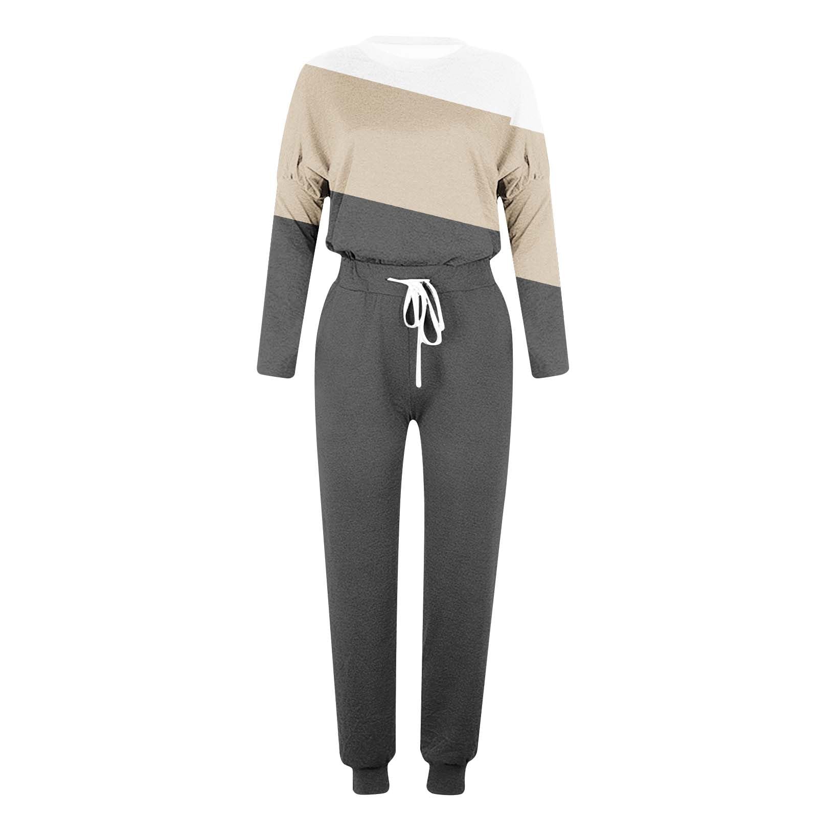 2 Piece Women's Lounge Sets - Crewneck Long Sleeve Tops & Drawstring Jogger Pants Tracksuit for Comfort & Style | Perfect for Home, Yoga, Gym & Casual Wear