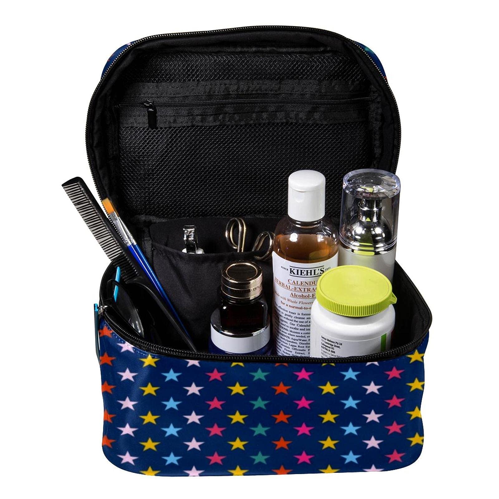 Colorful Stars Cosmetic Bag - Large Travel Makeup Organizer for Women | Perfect for Vacation & Daily Use