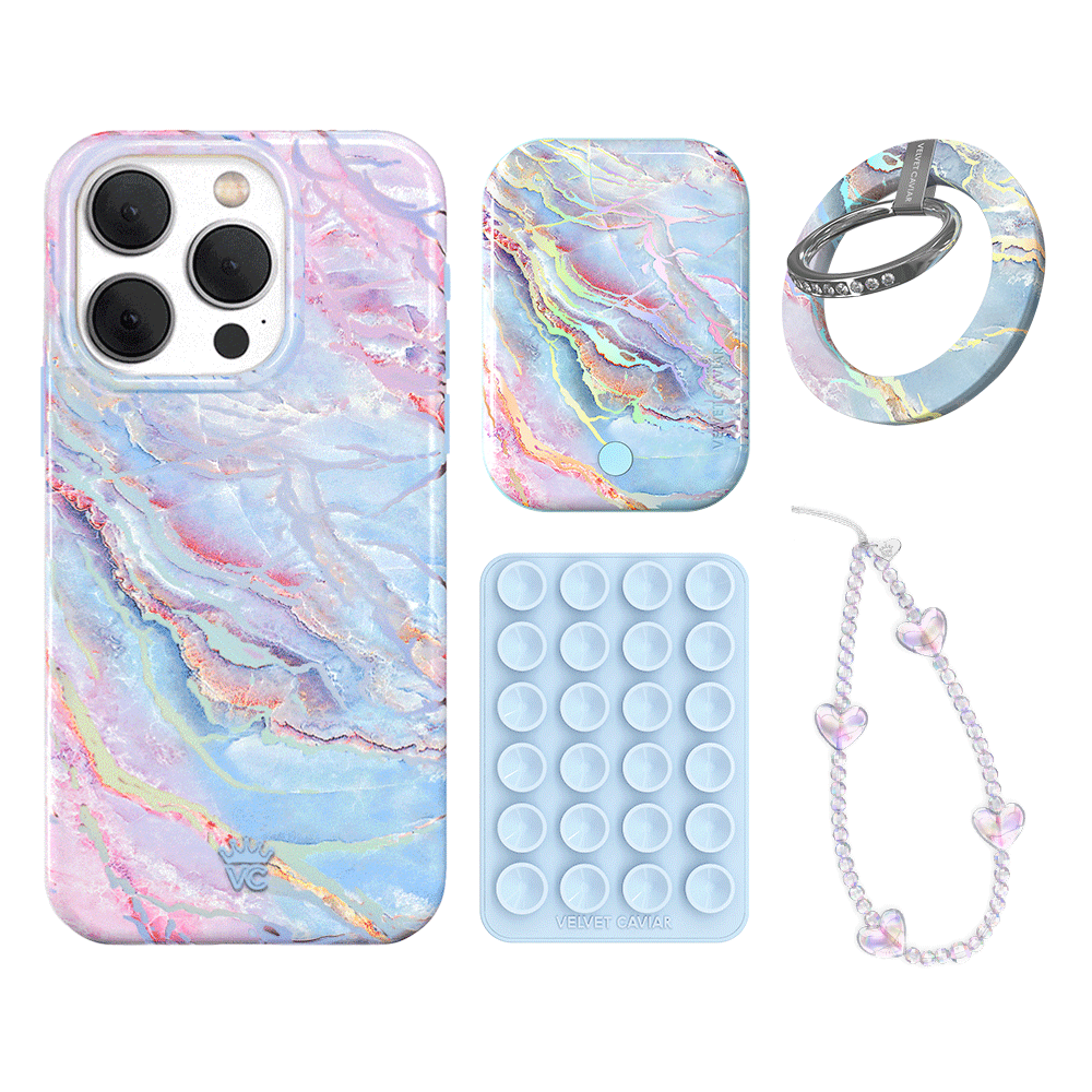 Holo Moonstone iPhone Case with Grip - Stylish & Protective Phone Cover for iPhone 13/14/15 - Perfect for Everyday Use, Travel & Outdoor Activities