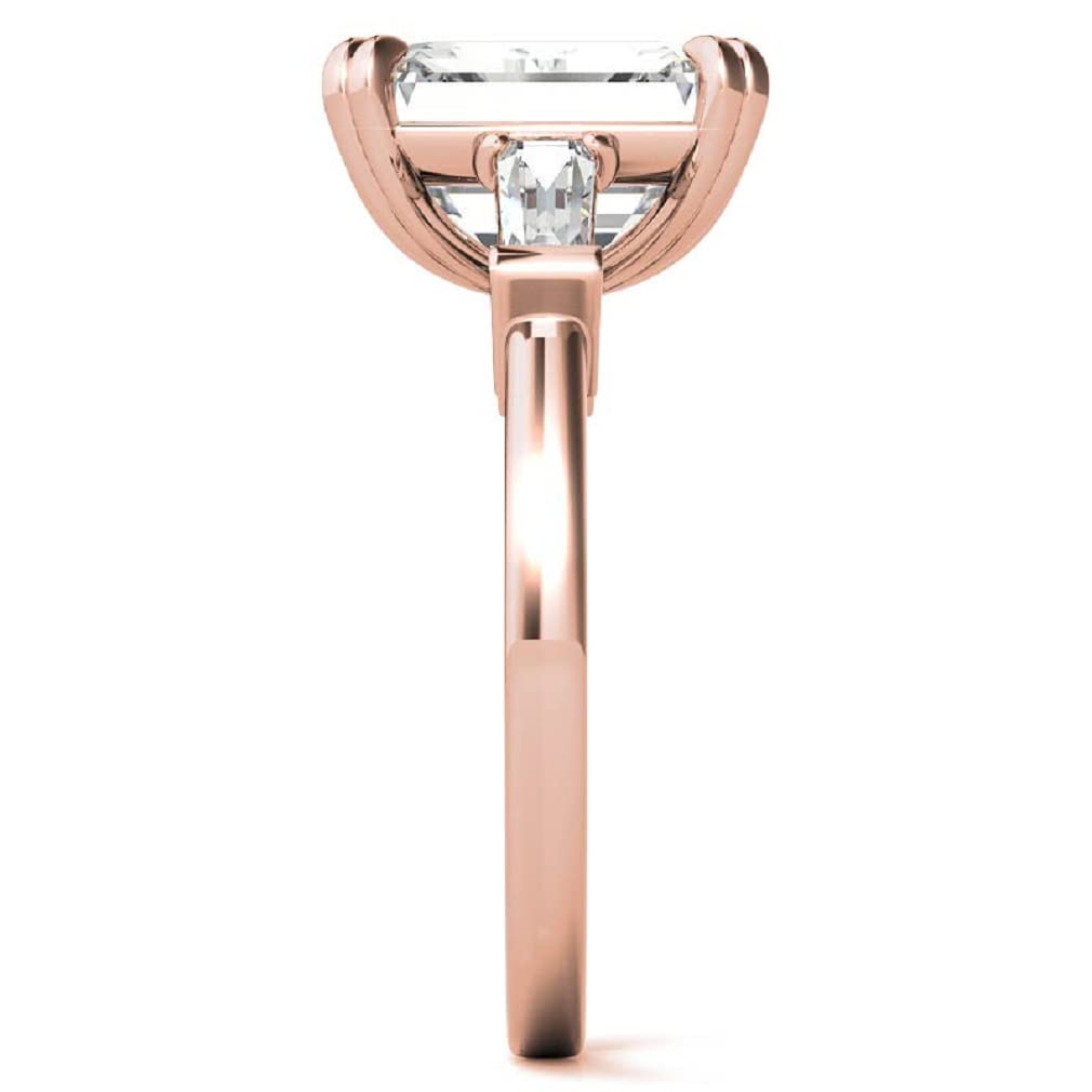 10K Solid Rose Gold Handmade Engagement Ring - 2.0 CT Emerald Cut Moissanite Diamond Solitaire Wedding Band for Women - Perfect for Proposals, Anniversaries & Bridal Jewelry Sets