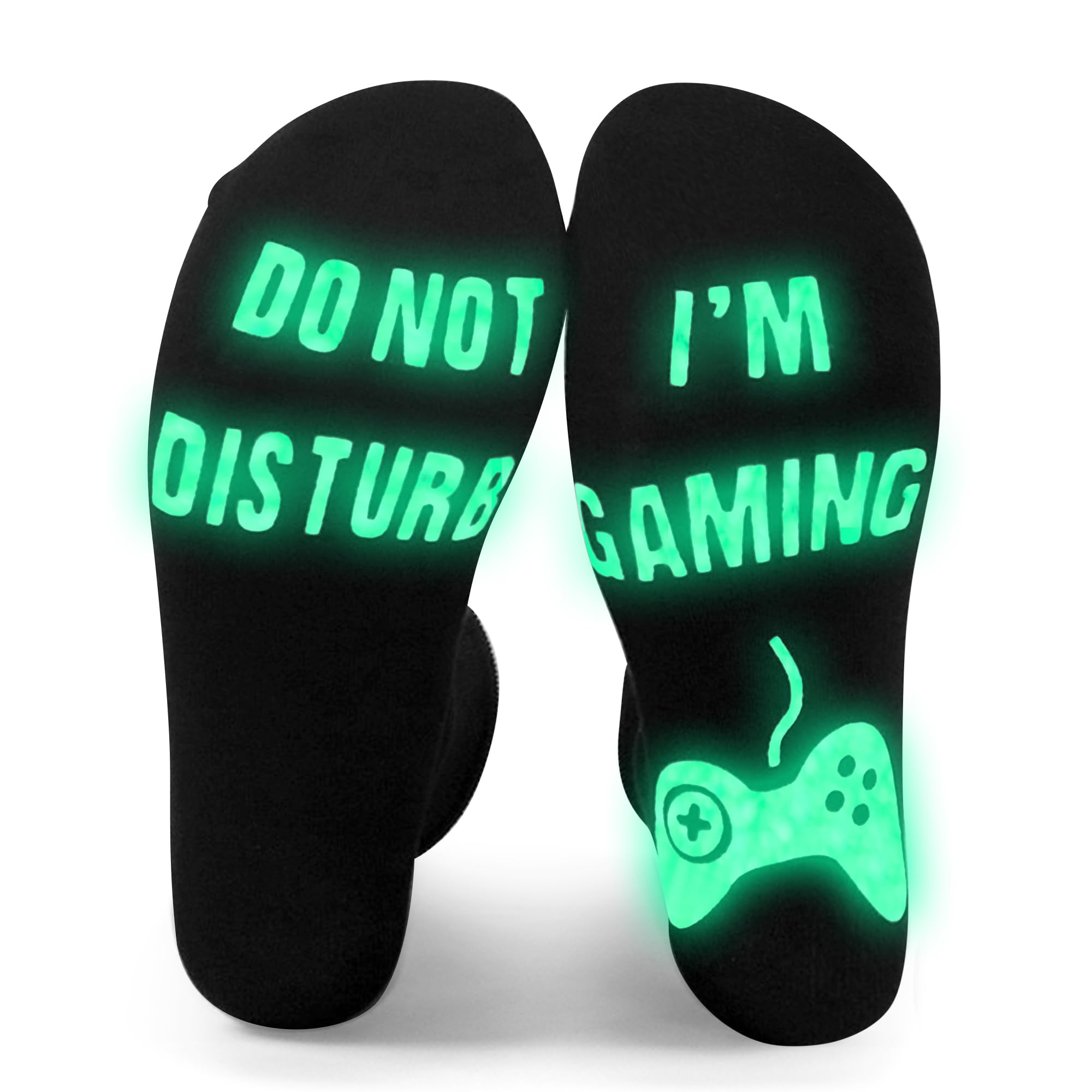 2 Pairs Glow in The Dark Gaming Socks - Funny 