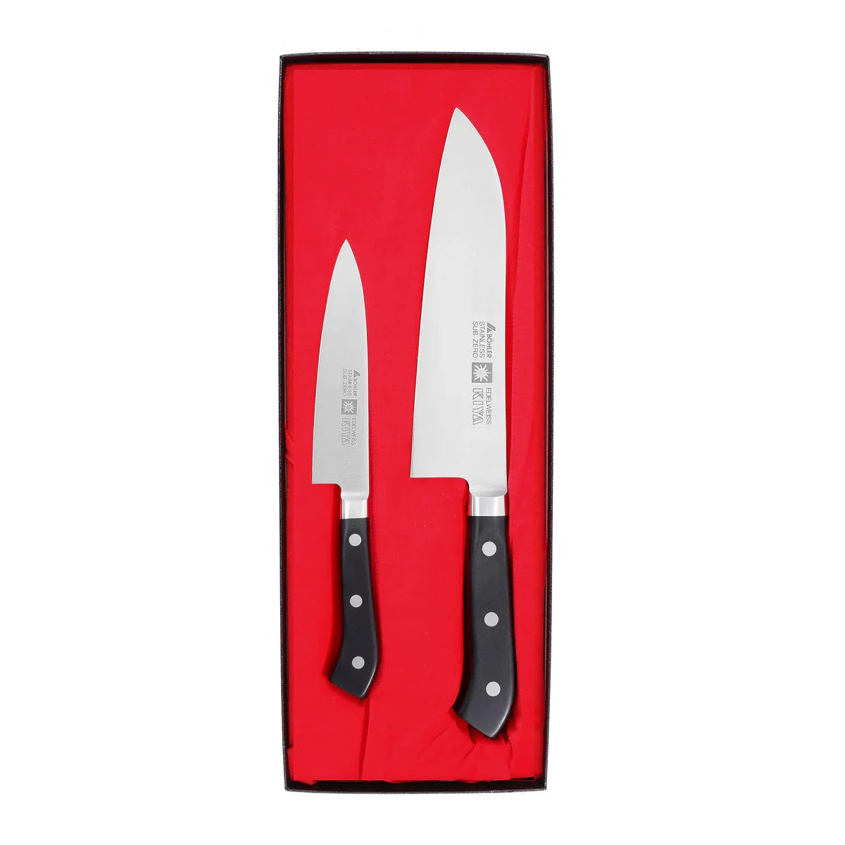 Premium Kiya Edelweiss Kamagata Vegetable Knife & Petty Knife Set - Japanese Stainless Steel Kitchen Knives for Chopping, Slicing & Peeling - Perfect for Home Chefs & Professional Cooking
