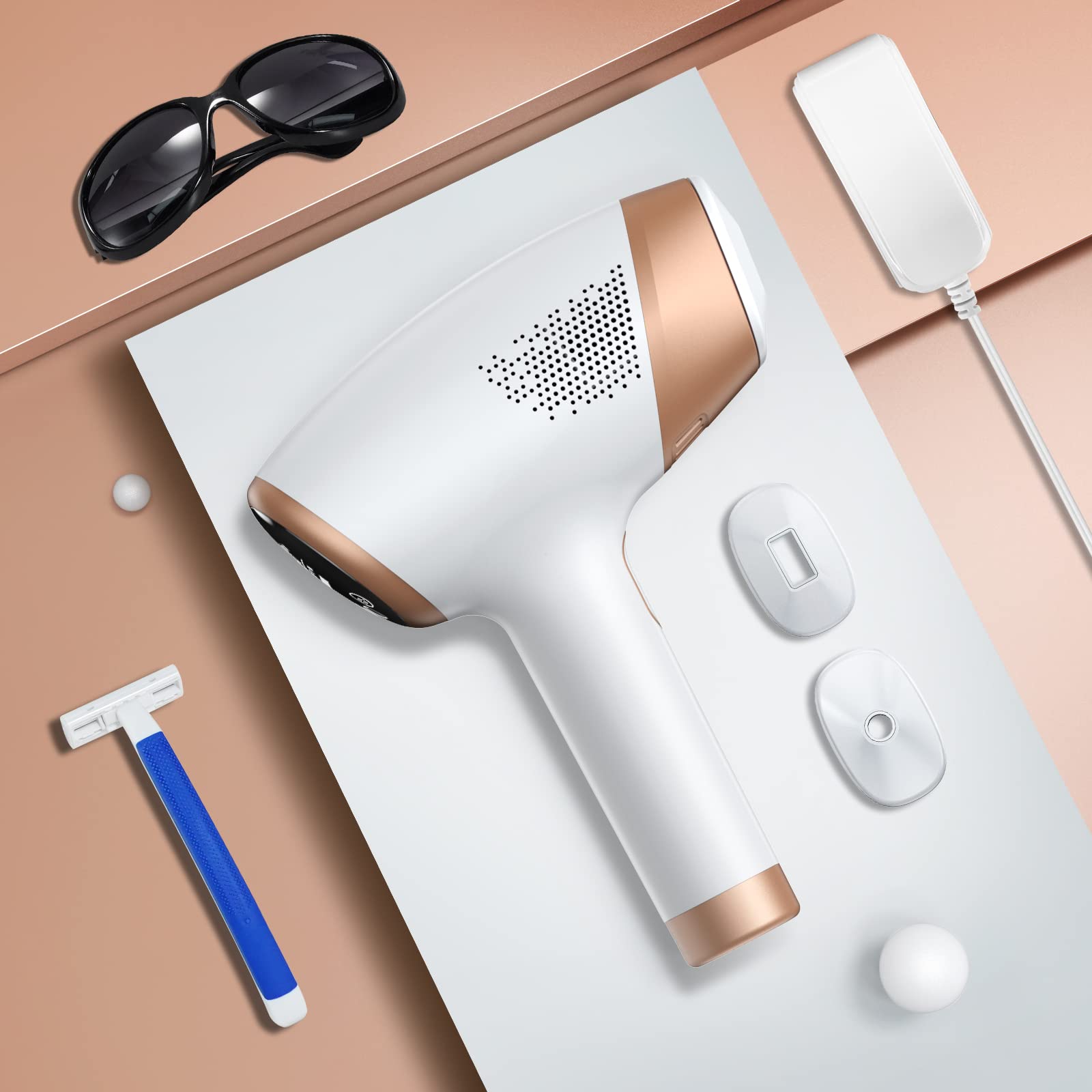 IPL Hair Removal Device - Permanent Laser Hair Remover with Sapphire Cooling Technology | 999,900 Flashes, 9 Energy Levels, 3 Functions & 2 Modes | Painless At-Home Hair Removal for Legs, Face, Bikini Line & Body | Perfect for Smooth Skin All Year Round
