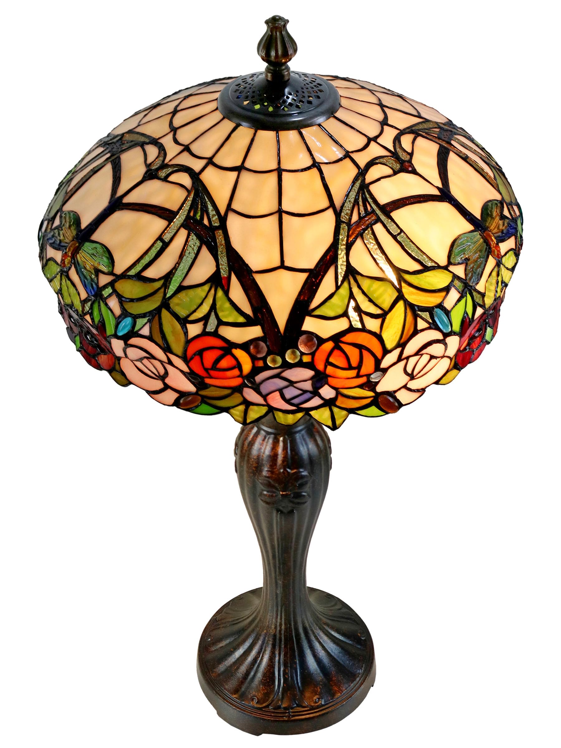 Dale Tiffany TT15097 Zenia Rose Tiffany Style Table Lamp - Elegant Home Decor for Living Room, Bedroom, or Office