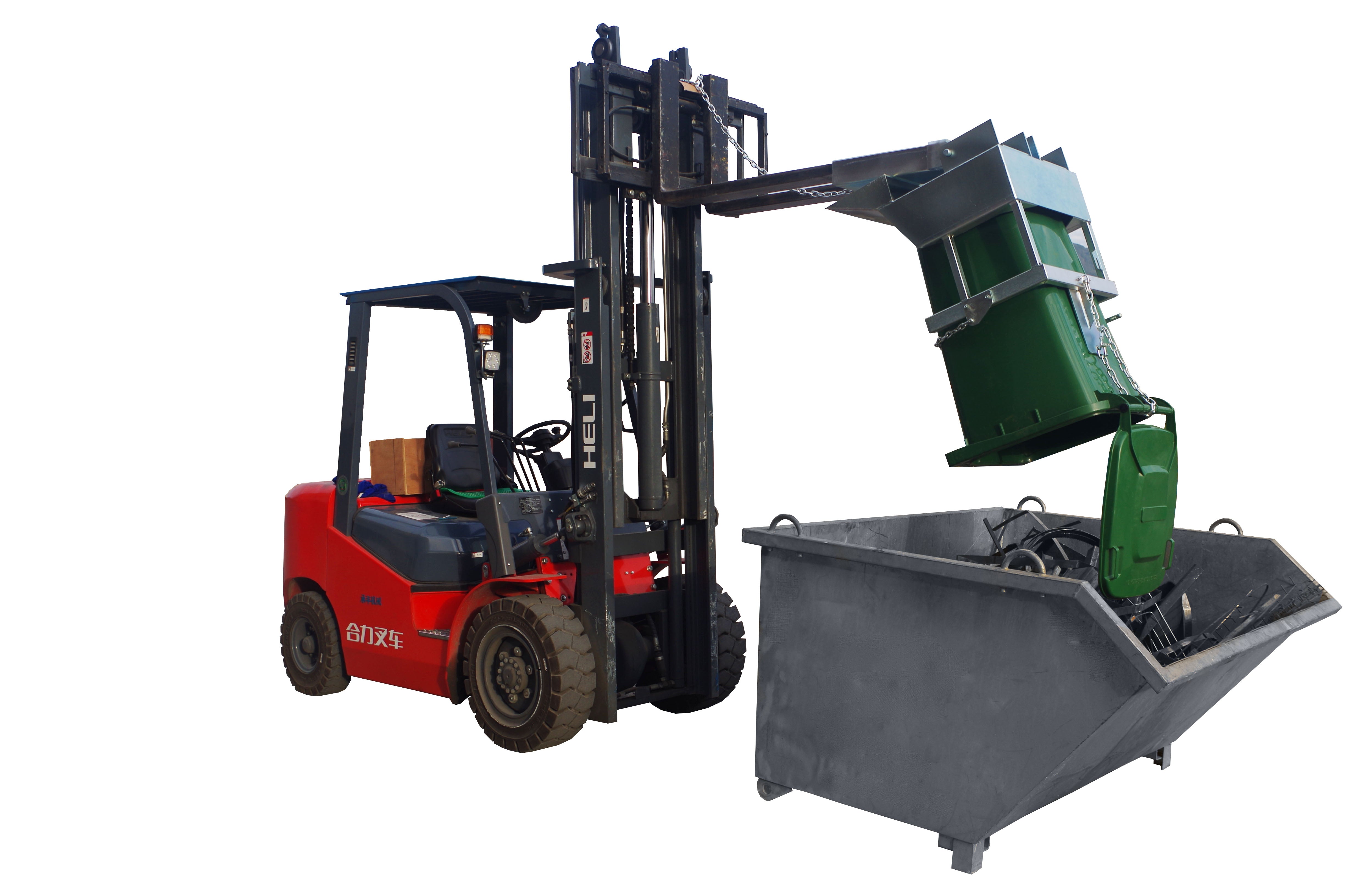 240L Heavy Duty Forklift Wheelie Bin Tipper - Durable Waste Handling Solution for Warehouses, Recycling Centers & Industrial Use