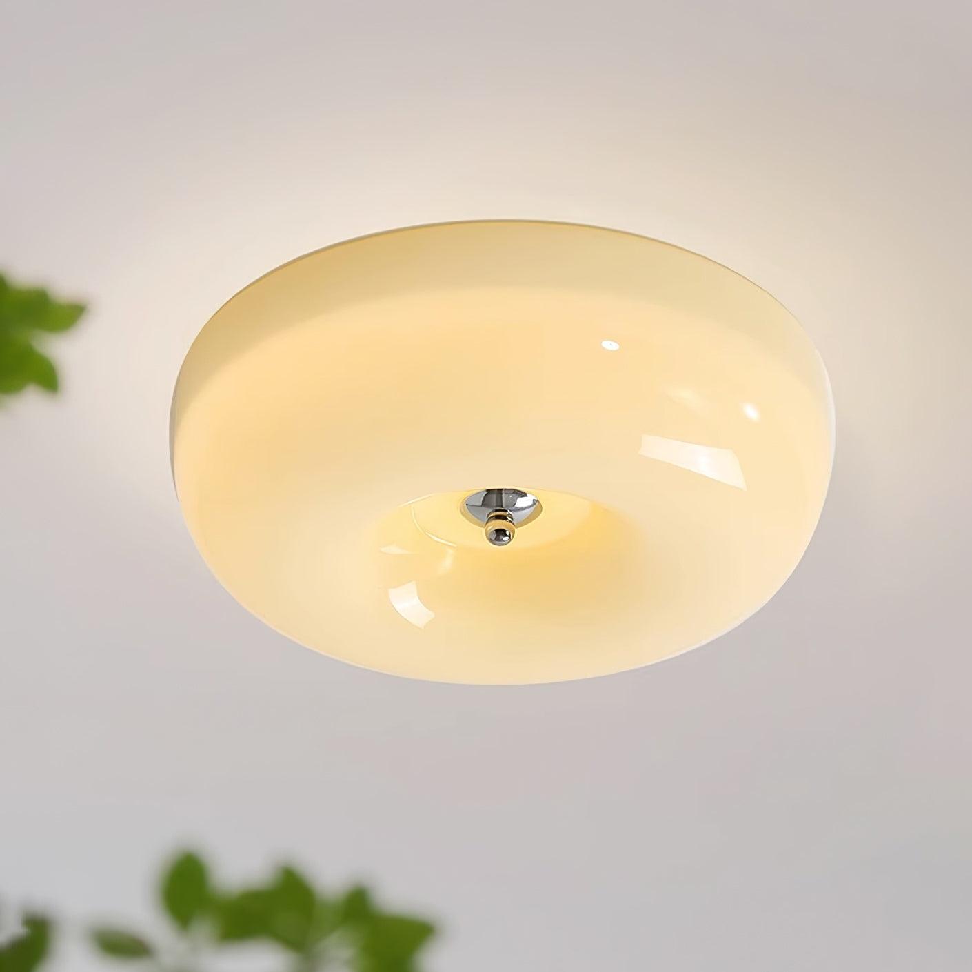 Cream Pudding Ceiling Light Fixture - Modern Soft Glow Bedroom Lighting for Cozy Home Decor & Relaxing Ambiance