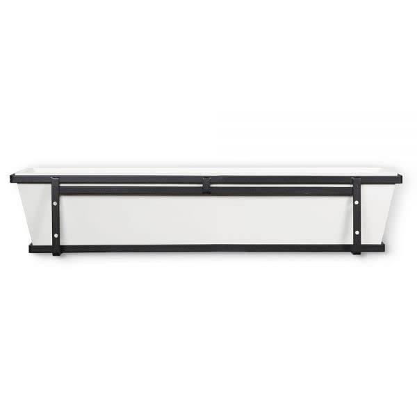 30 Inch The Medallion Tapered Iron Window Box with Oil-Rubbed Bronze Metal Liner - Elegant Flower Planter for Indoor & Outdoor Home Decor, Garden, Patio, and Balcony