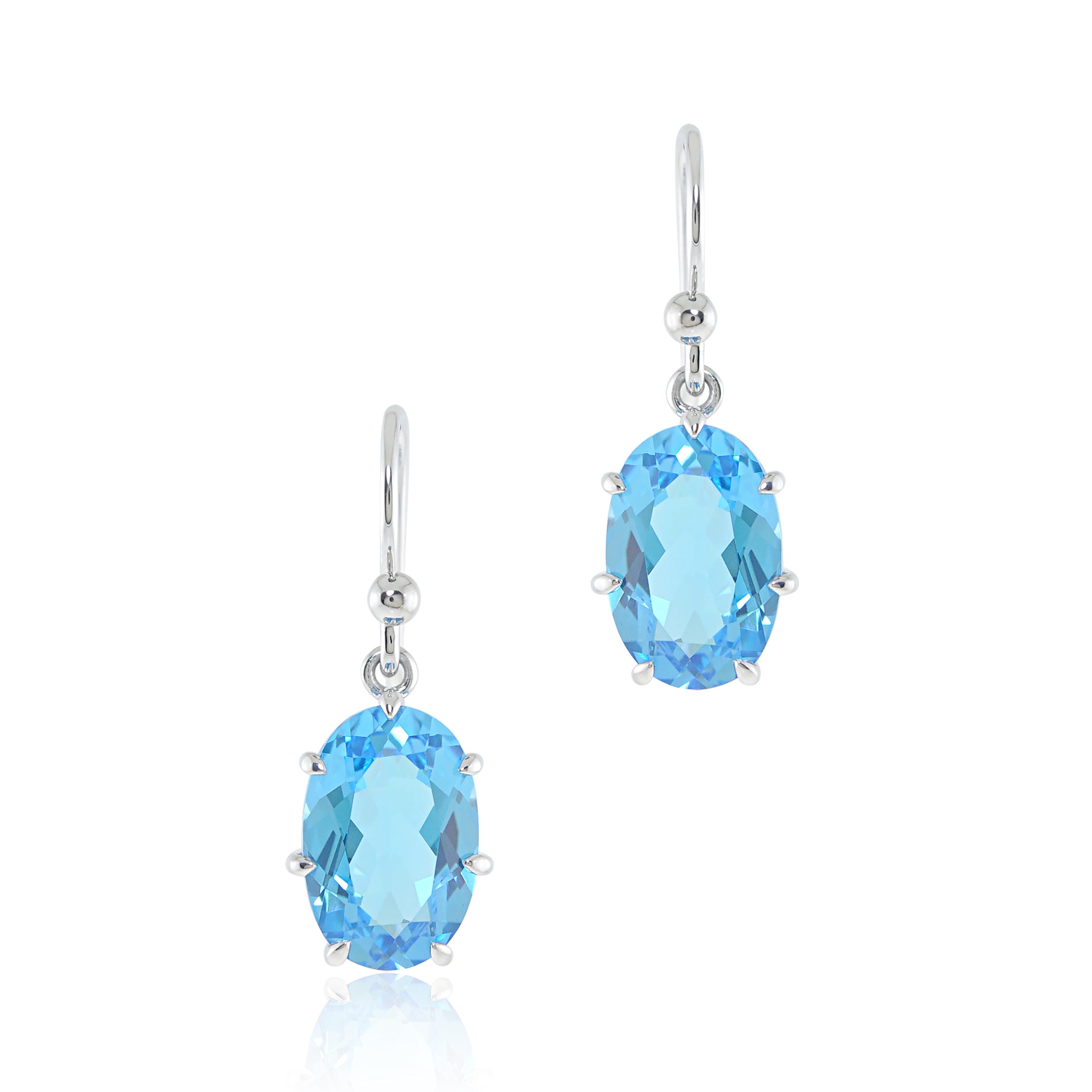 Exquisite Ashley Earrings with Genuine Swiss Blue Topaz – Elegant Jewelry for Women, Perfect for Weddings, Parties & Special Occasions